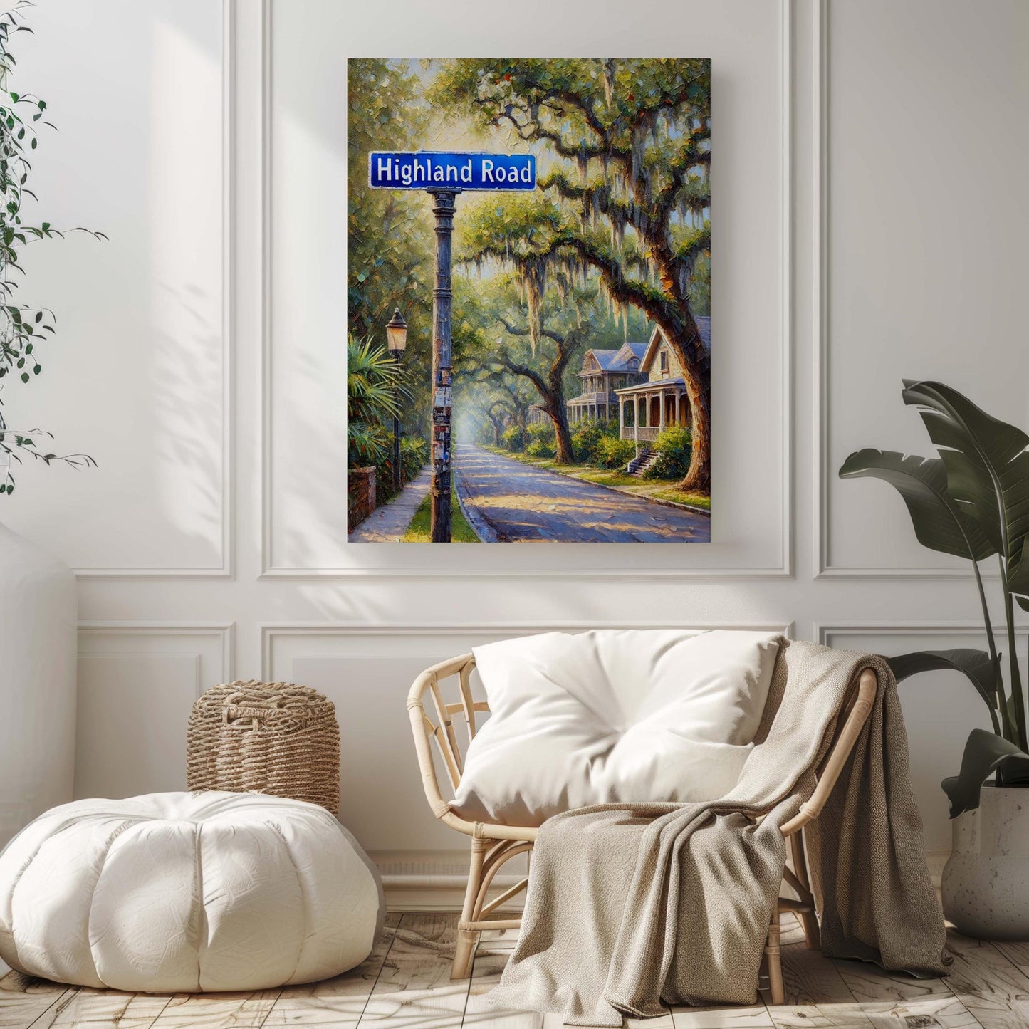 Highland Road Print | Abstract American Landscape USA Wall Art | Patriotic United States Poster for Home Decor