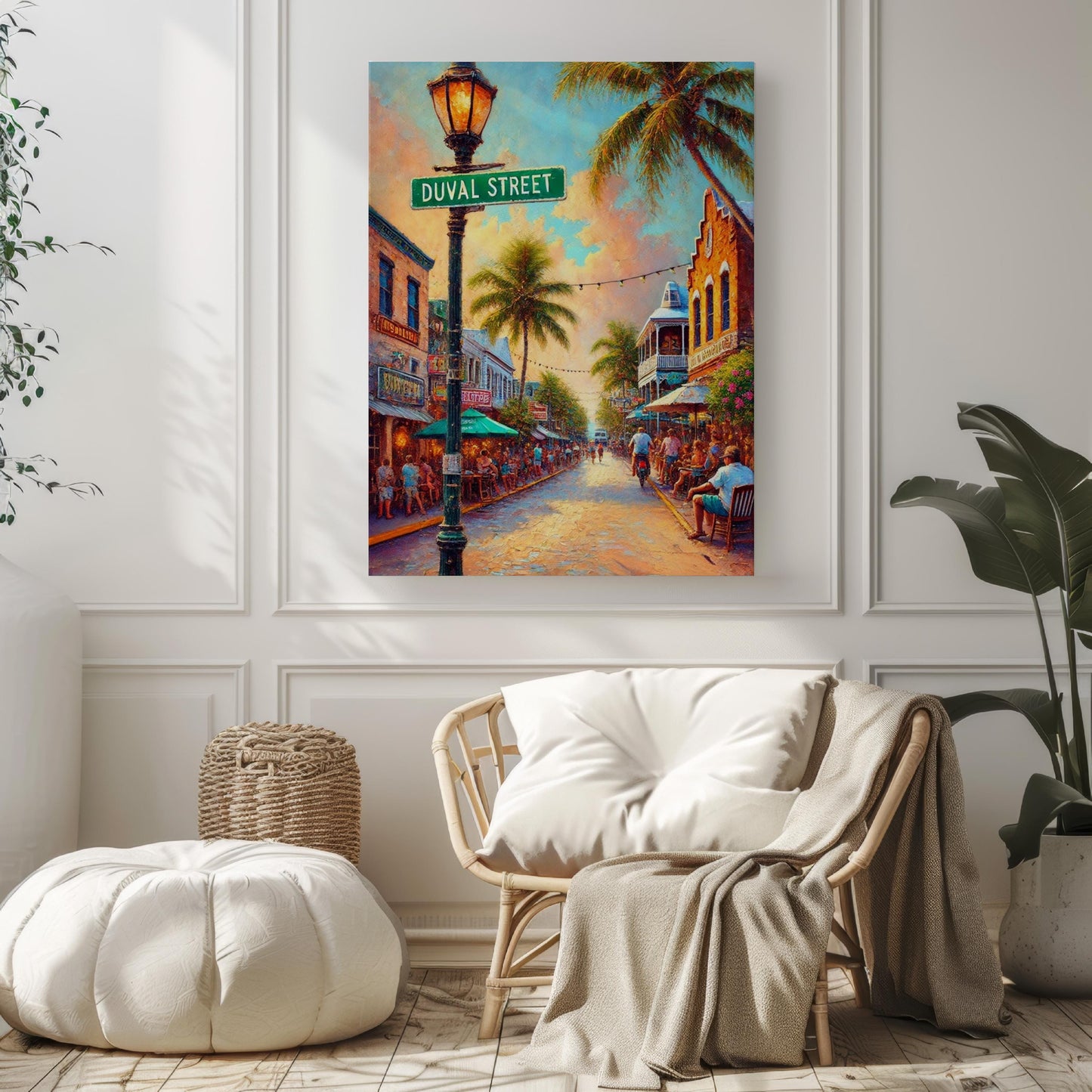 Duval Street Wall Art - Key West Print, Florida Travel Poster, Personalized City Gift, Vacation Souvenir, Coastal Home Decor