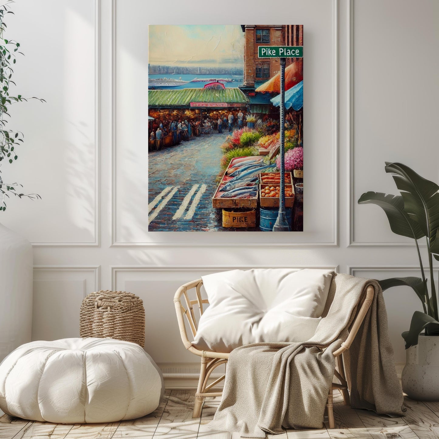 Seattle Art Pike Place Wall Art Print - Personalized Seattle Gift, Travel Poster, Washington Souvenir Home Decor