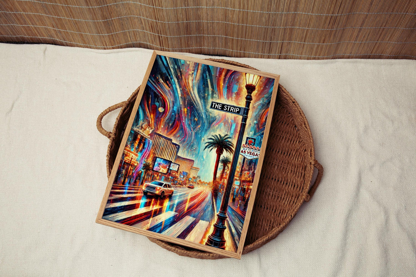 Las Vegas Strip Wall Art Print, Travel Poster, Nevada Art, Housewarming Gift, LA & Vegas Travel Decor, Modern Cityscape Illustration