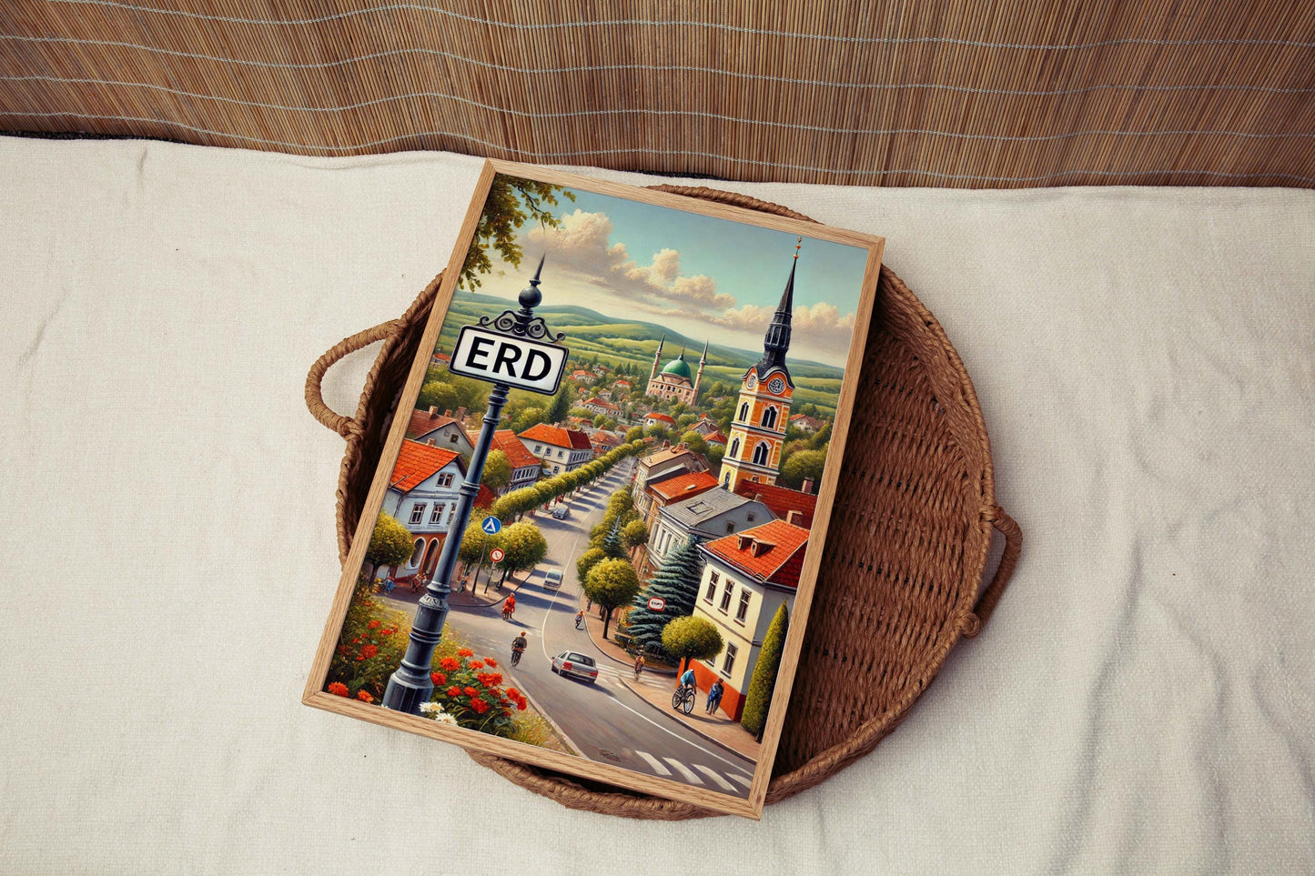 Erd Art Wall Print - Hungary City Travel Poster, European Souvenir, Housewarming Gift, Erd Map Home Decor, Vibrant Travel Art