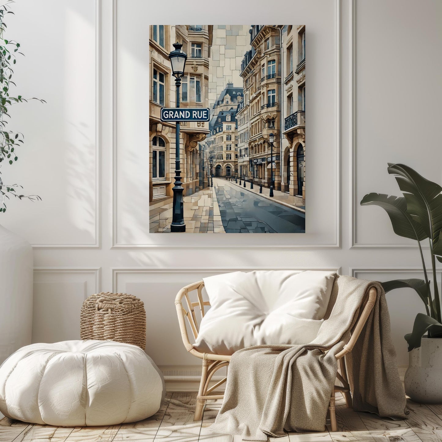 Luxembourg Art Grand Rue Wall Art Print – European Travel Poster, Luxembourg Gift, Housewarming & Souvenir Decoration