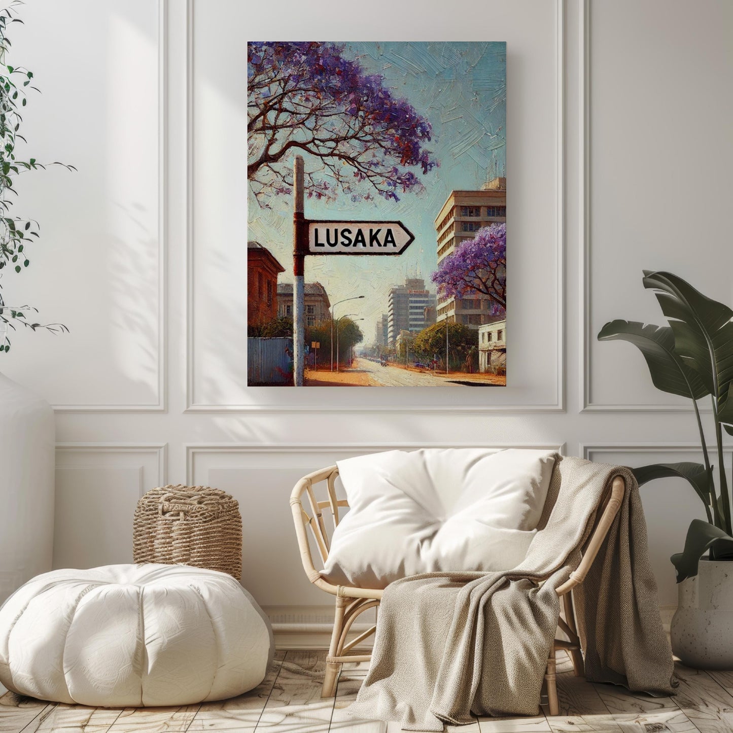 Print Lusaka Wall Art - Zambia Travel Poster, African Decor, Housewarming Gift, Modern Zambia Art, African Souvenir Print
