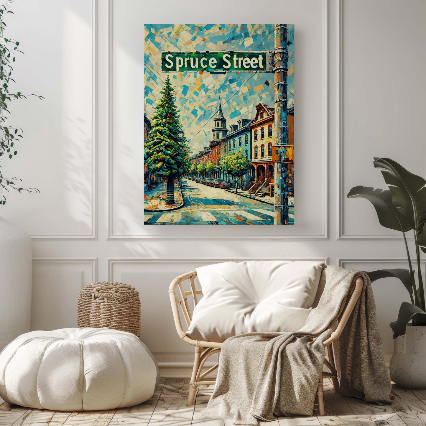Spruce St Print Philadelphia Wall Art, Travel Poster, Philly Gift, Pennsylvania Artwork, Housewarming Decor, Spruce Street Map Illustration