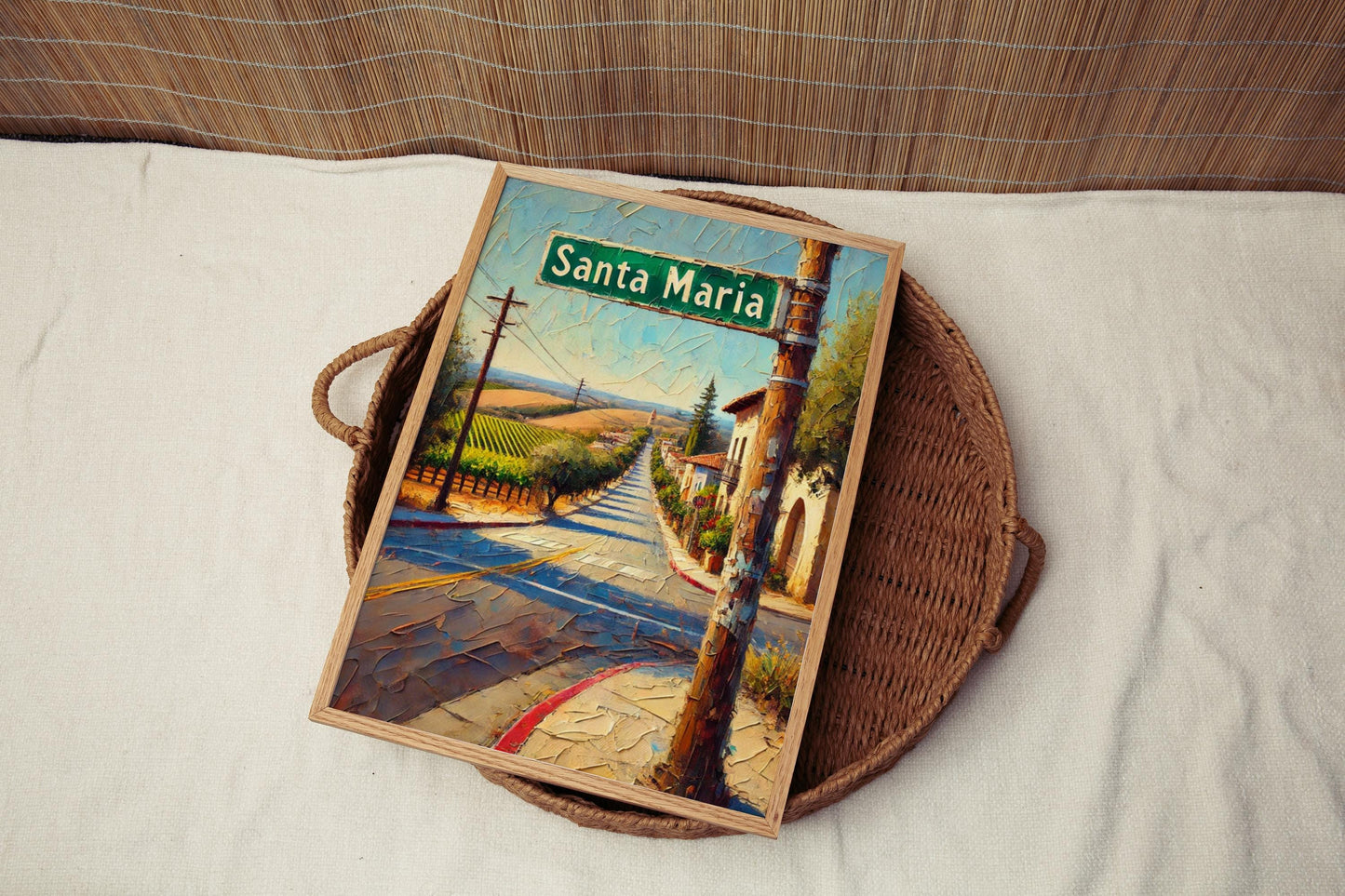 California Wall Art Santa Maria Print Travel Poster California Gift USA Home Decor Housewarming American Art