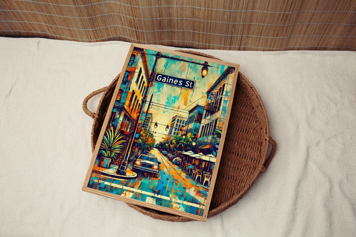 Wall Art Gaines St Tallahassee Print - Florida Travel Poster & Gift, Housewarming Decor, Florida Art Print