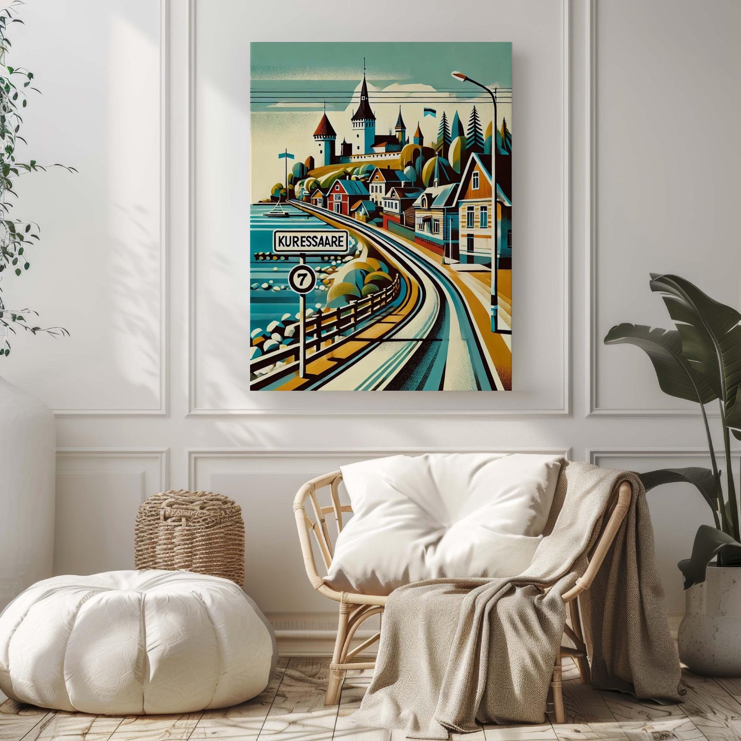 Kuressaare Art Print - Estonia Travel Poster, City Wall Art, Housewarming Gift, Scandinavian Home Decor, Kuressaare Cityscape Artwork