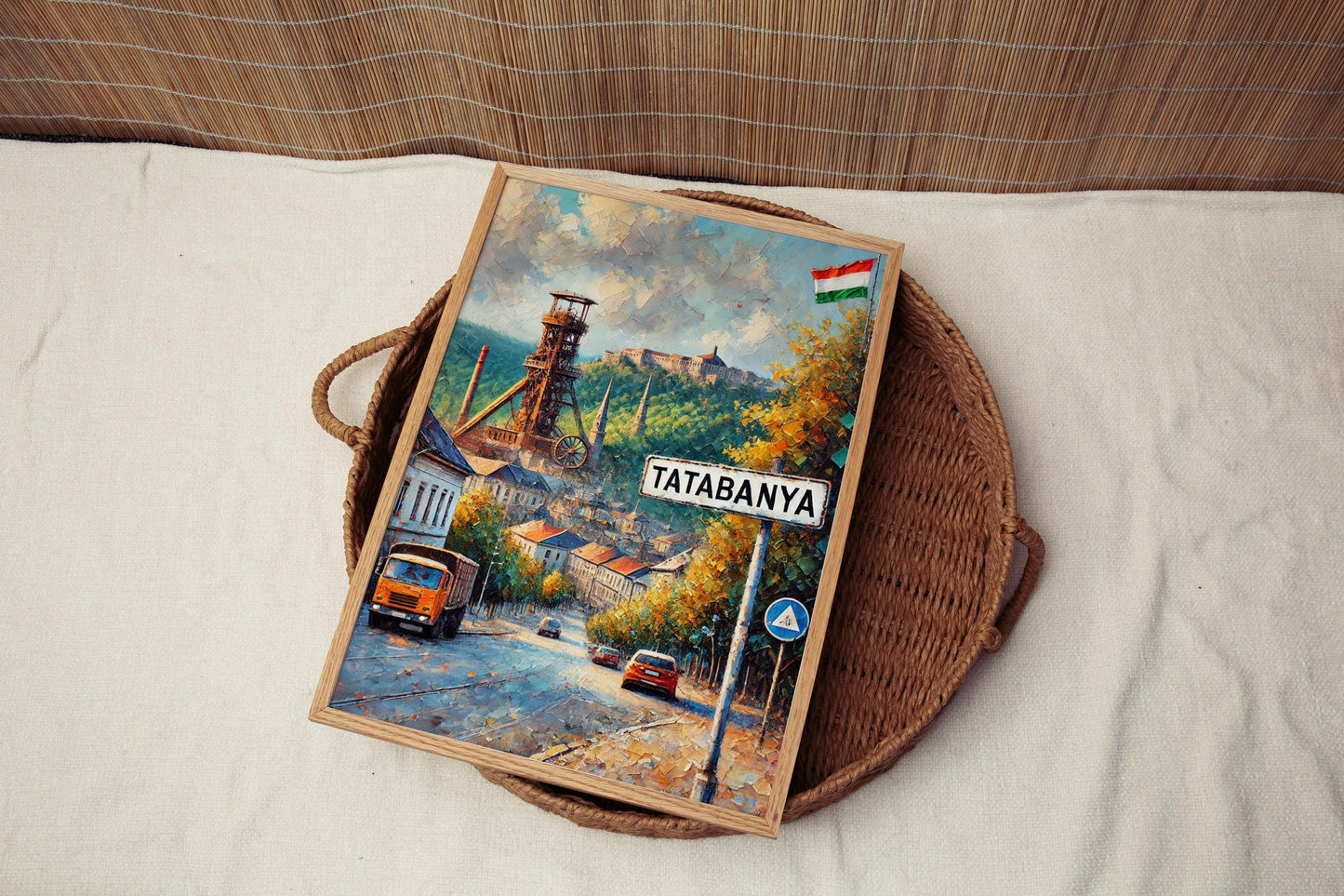 Tatabanya Art Wall Print - Tatabanya City Travel Poster, Hungary Wall Decor, Europe Housewarming Gift, Modern Minimalist Artwork