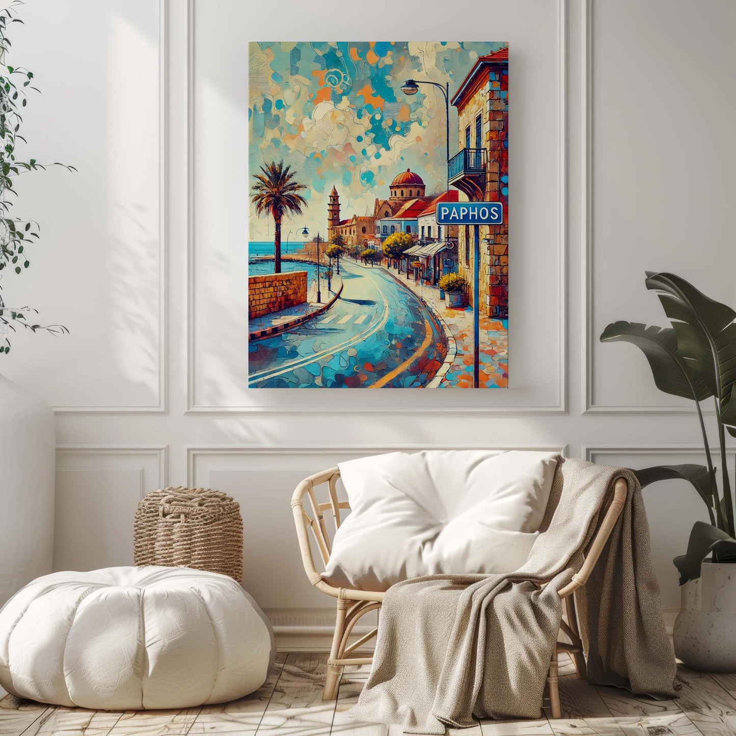 Paphos Art Print - Cyprus Travel Poster Wall Art, European Cityscape Gift, Housewarming Decor, Unique Travel Artwork