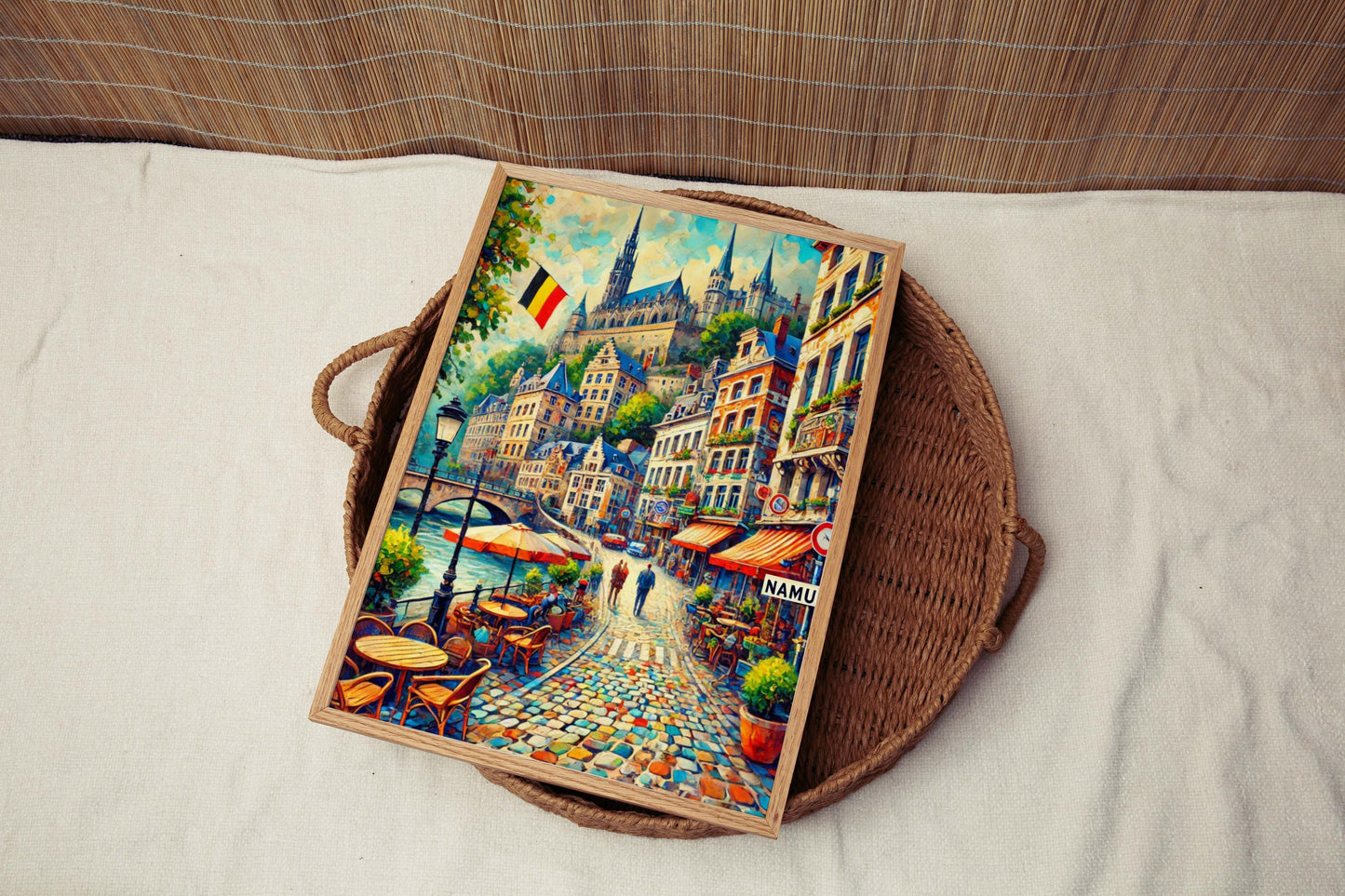 Namur Art Travel Poster - Belgium City Wall Print, European Artwork, Housewarming Gift, Namur Travel Decor, Belgium Map Print