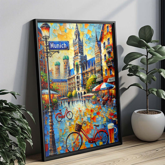 Munich Art Print – Germany Travel Poster, European City Wall Art, Housewarming Gift, Modern Munich Home Decor, German Artwork