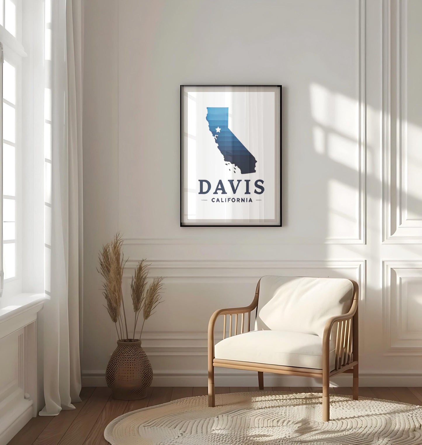 Davis Wall Art California Print – Travel, College Decor Gift, Housewarming & Cali Souvenir Home Decoration