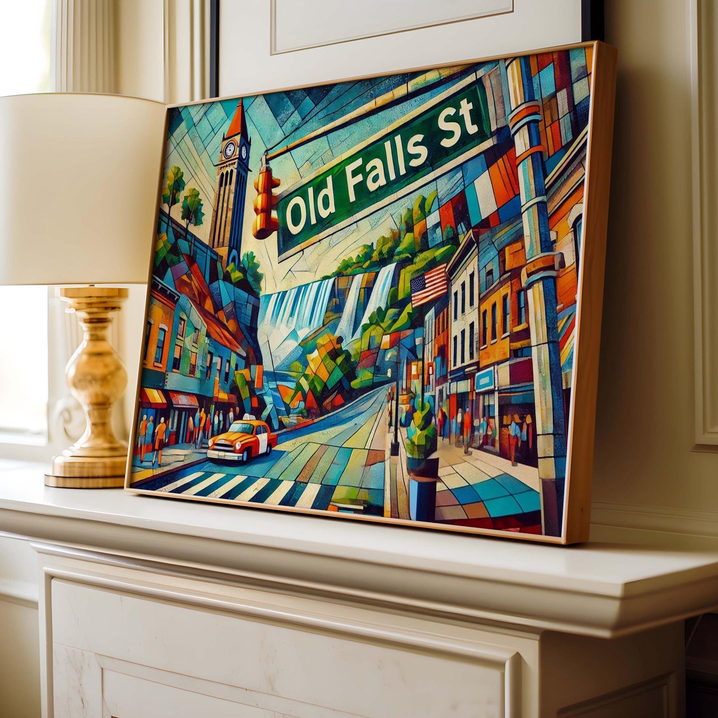 Old Falls Street Wall Art, Niagara Falls Travel Print & Poster, NY Art Gift, Housewarming Decor, Old Falls St Scenic Landscape Artwork