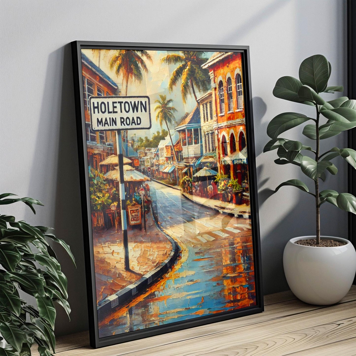 Holetown Main Road Wall Art, Barbados Travel Poster, Street Sign Art, Personalized Gift, Holetown Print, Coastal Scene, Fine Art Paper
