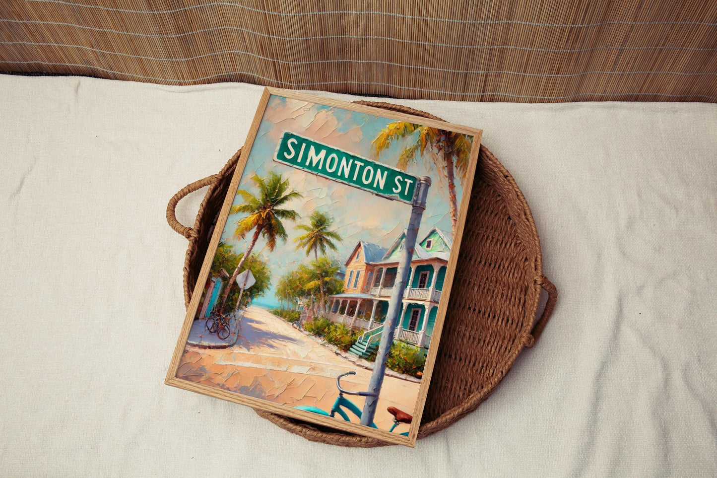 Simonton Street Wall Art | Key West Florida Print | Coastal Travel Souvenir | Tropical Home Decor | Personalized Gift | Florida Art Poster