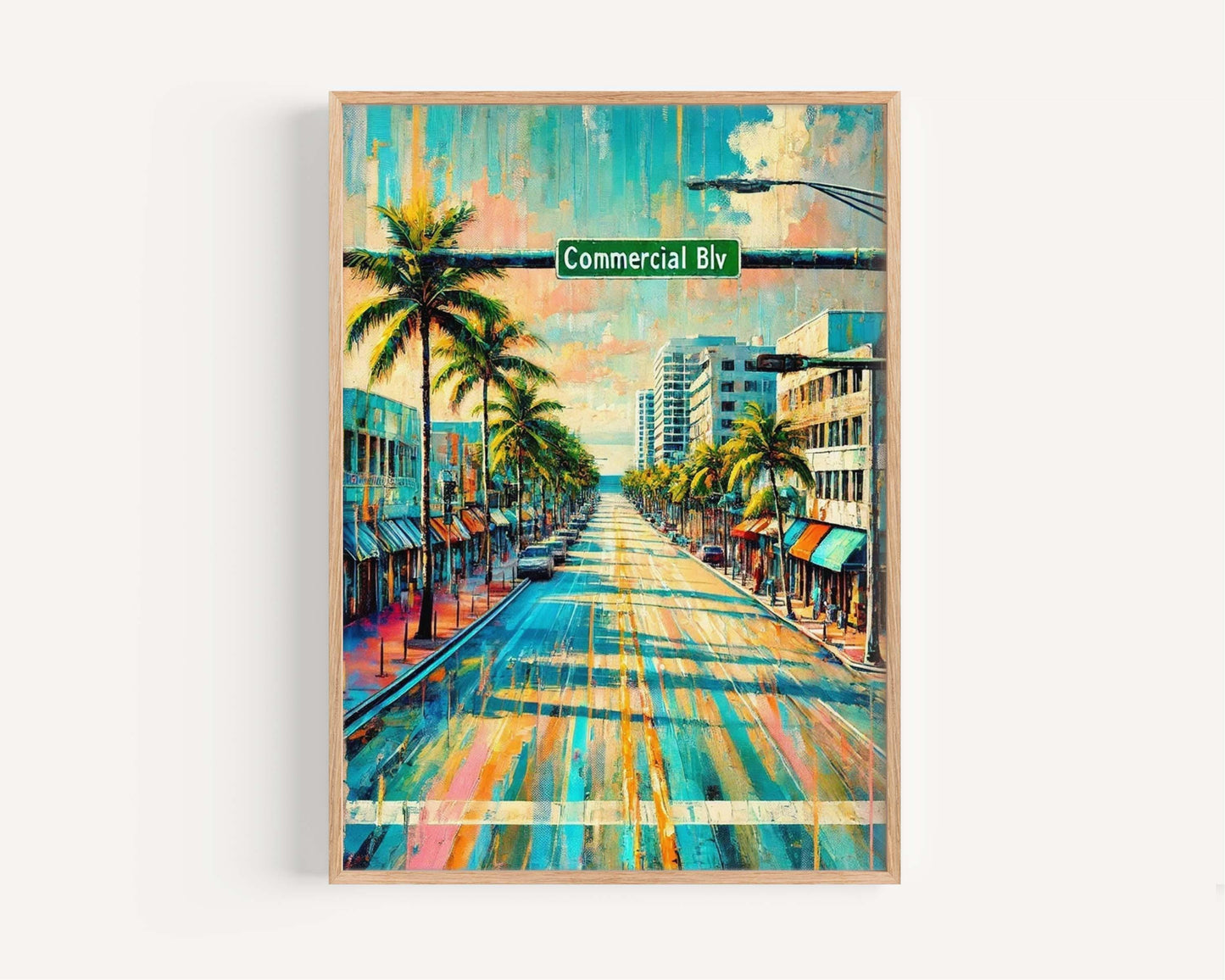 Commercial Boulevard Wall Art, Commercial Blvd Print, Fort Lauderdale Art, Florida Artwork, Travel Print, Travel Poster, Housewarming Giftx