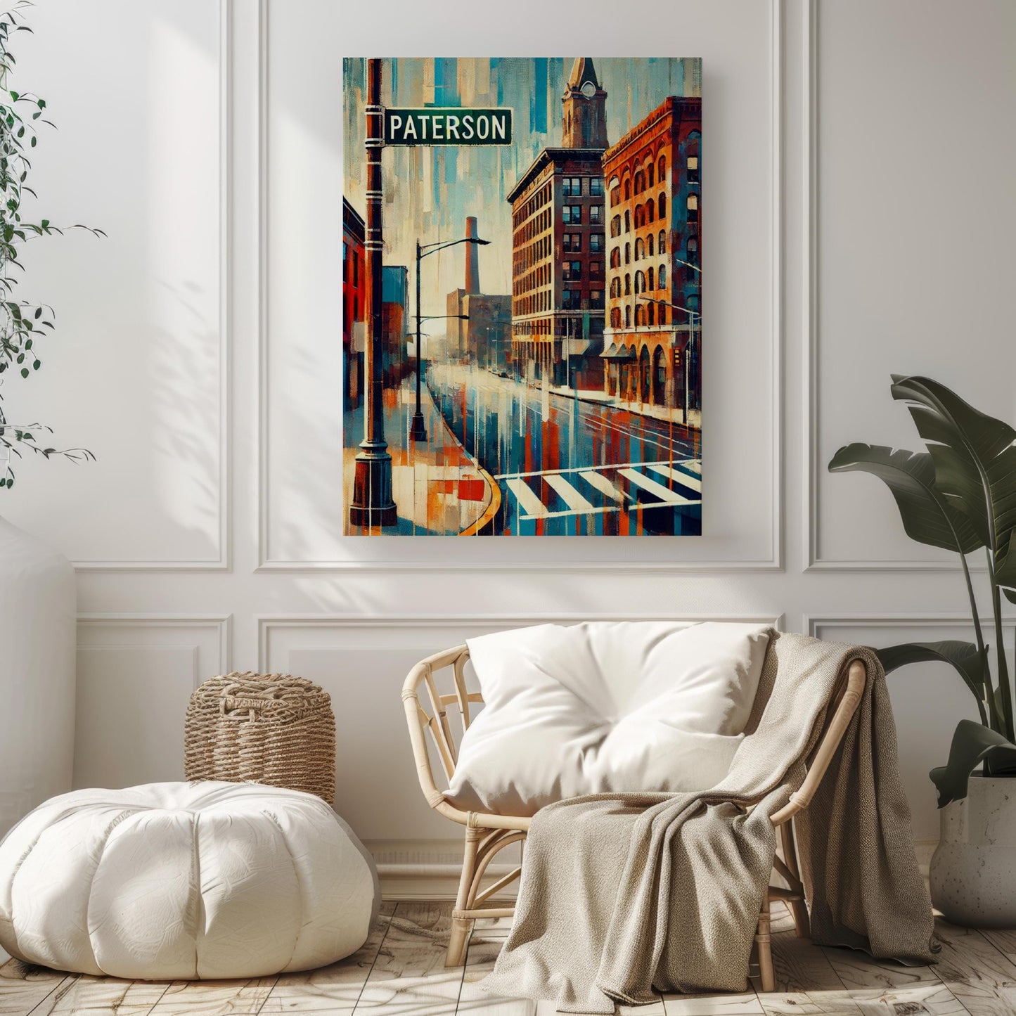 New Jersey Paterson Wall Art Print - Travel Poster, American Art Souvenir, Housewarming & New Jersey Gift