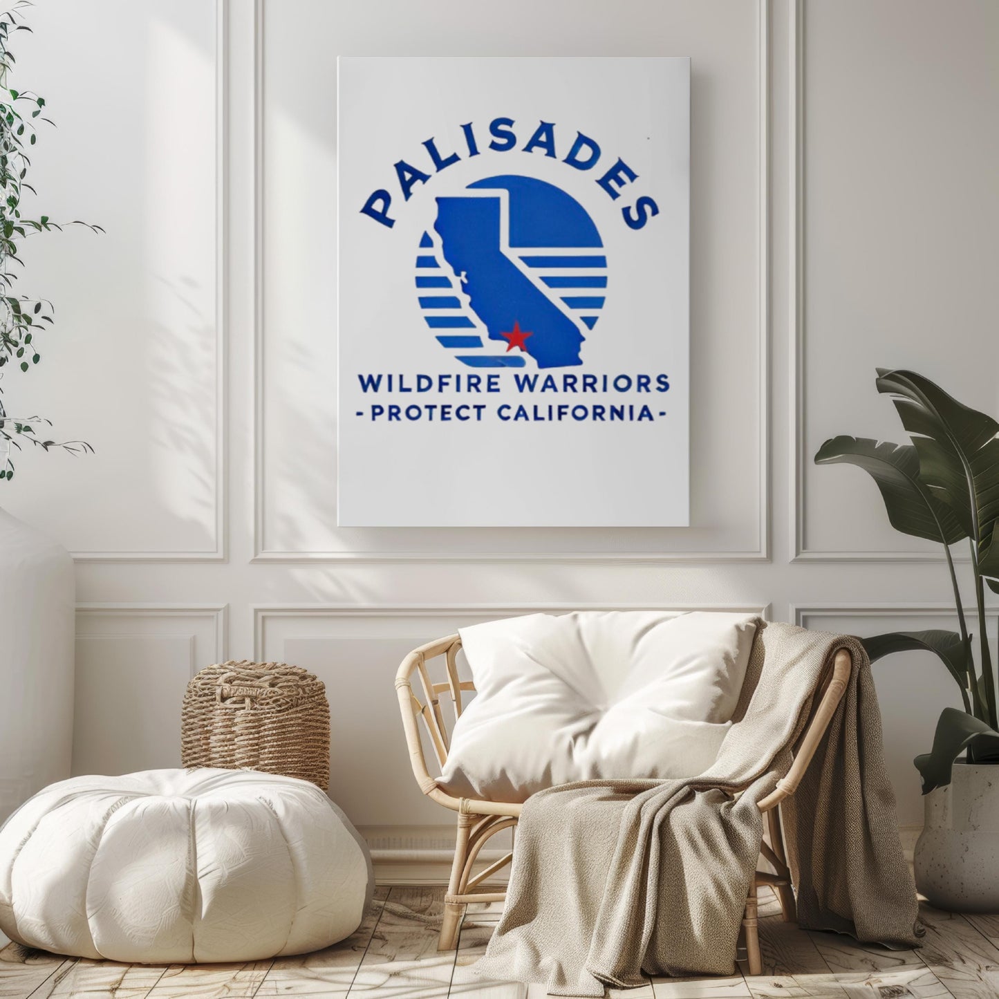Palisades Wildfire Wall Art Print - California Travel Decor, Housewarming & College Gift, Modern CA Home Wall Art