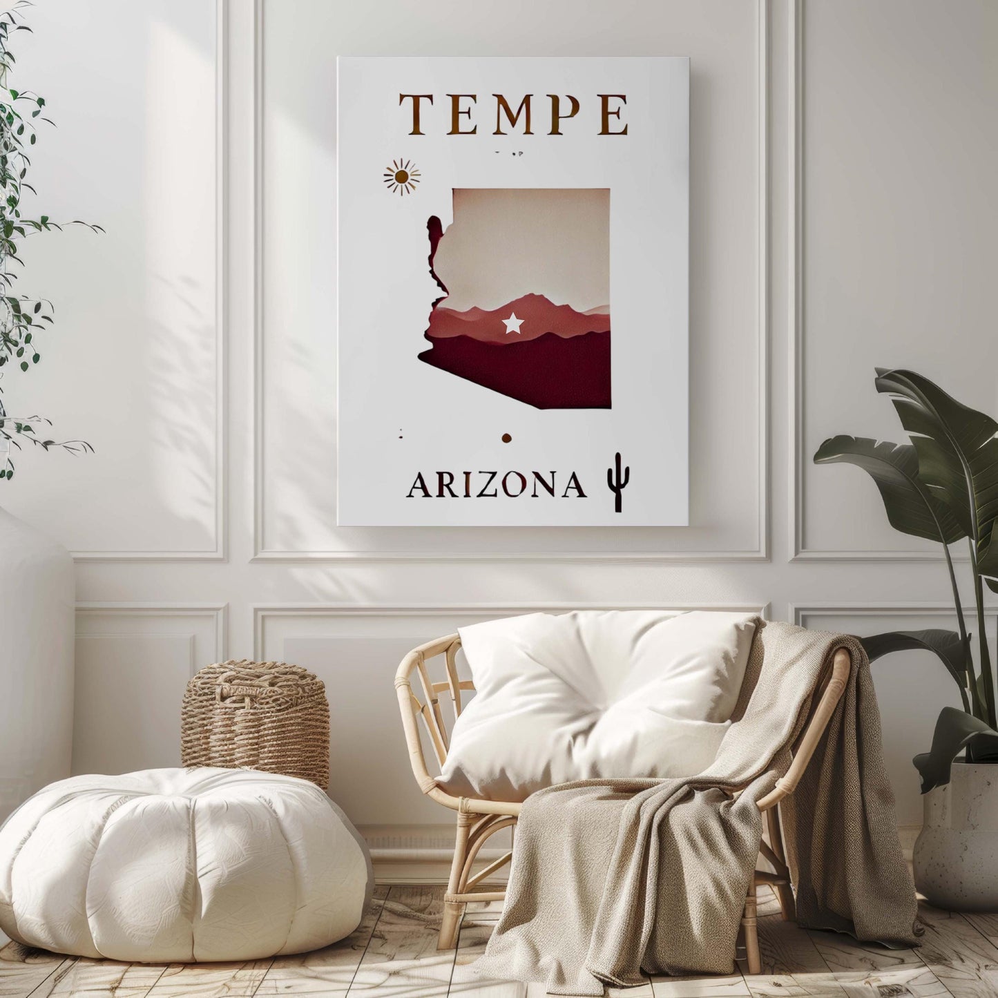 Tempe Print Arizona Wall Art, Travel Decor, College Room Gift, Housewarming & Home Decor, Tempe Arizona Artwork, Unique Arizona Gift