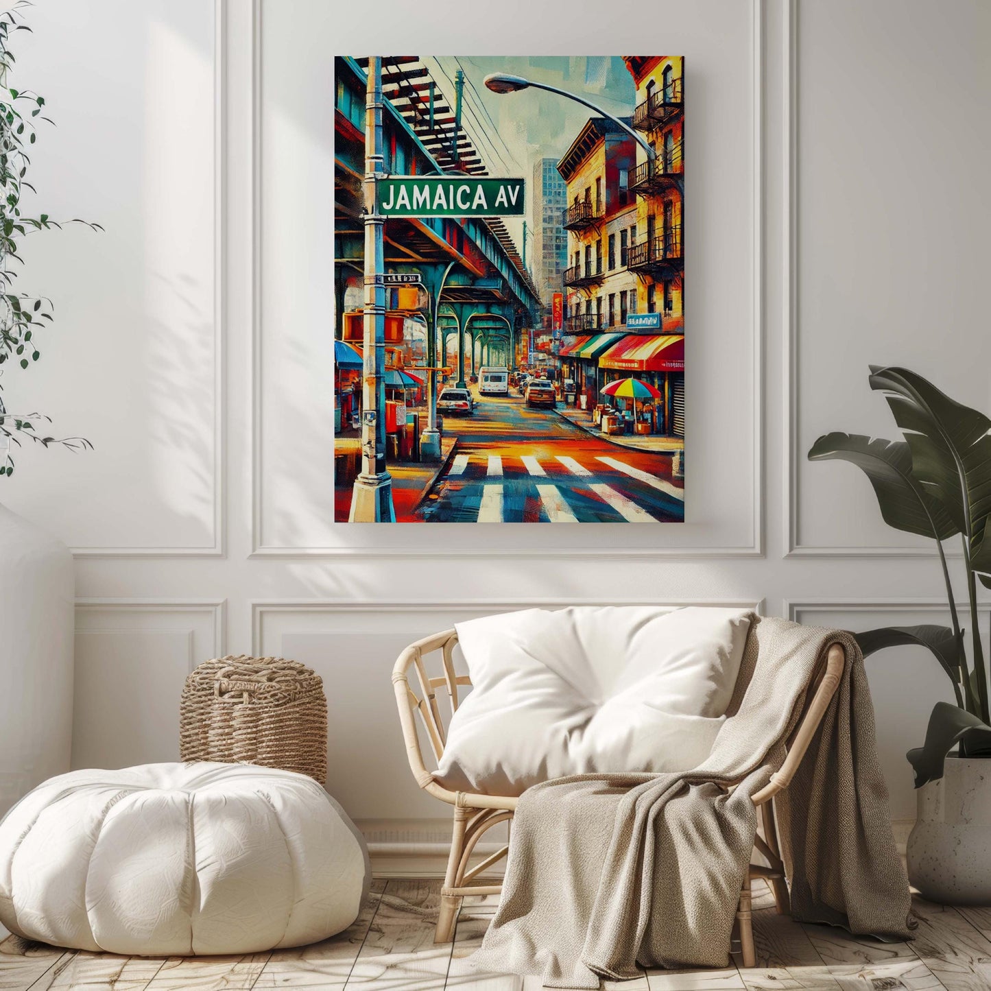 Jamaica Ave Print - Queens Artwork Wall Art, NYC Travel Poster & Gift, Unique New York City Home Decor, Housewarming Present