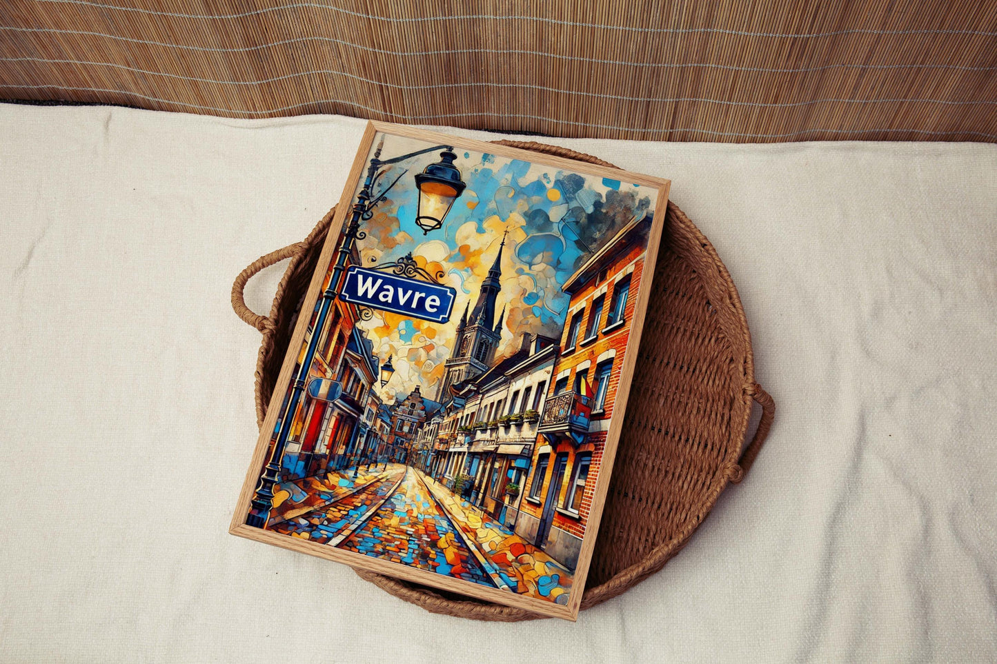Wavre Art Belgium Wall Print Travel Poster – European City Gift, Housewarming Decor, Modern Urban Artwork