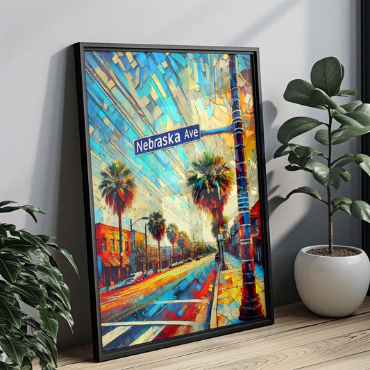 Nebraska Ave Print Tampa Wall Art Florida Travel Poster Housewarming Gift FL Art Decor