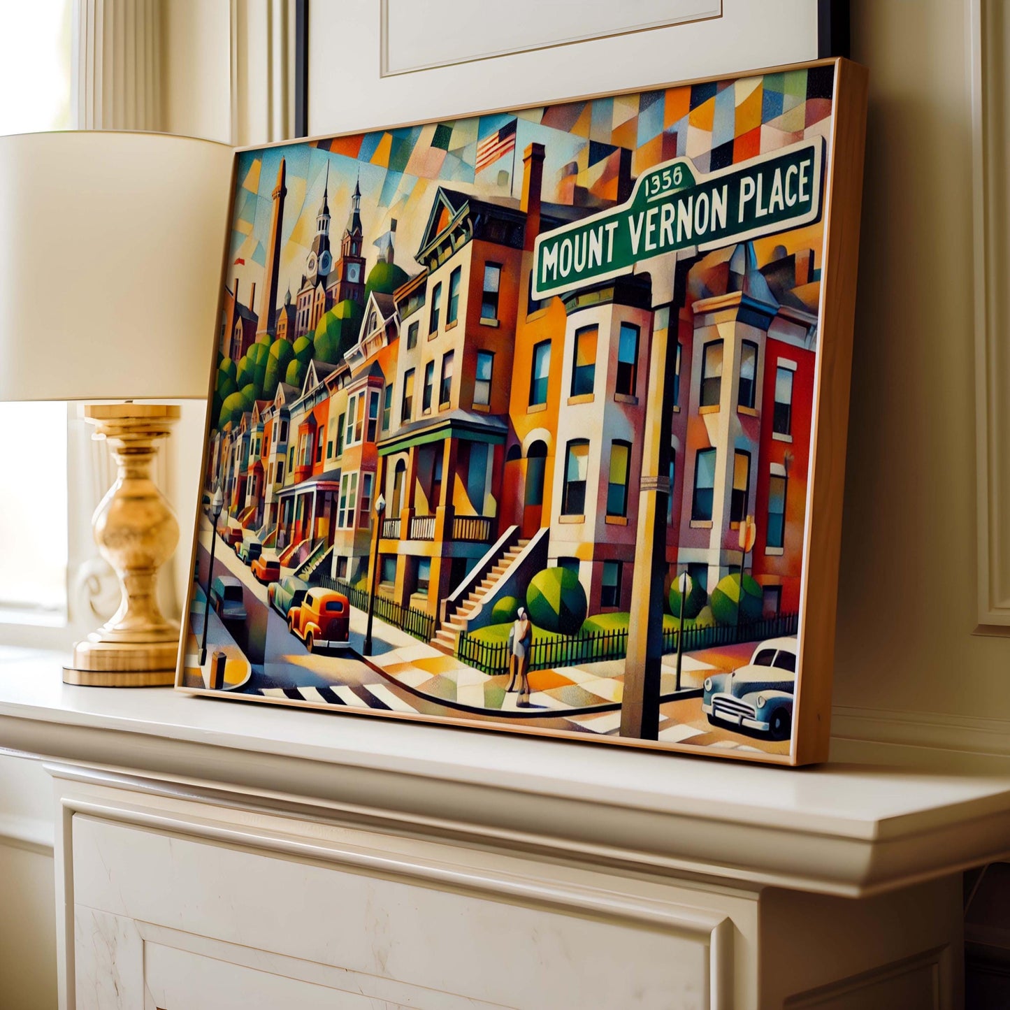 Mount Vernon Place Wall Art Print - Baltimore Travel Poster, MD Gift, Housewarming Decor, Baltimore City Map Art, Maryland Travel Print