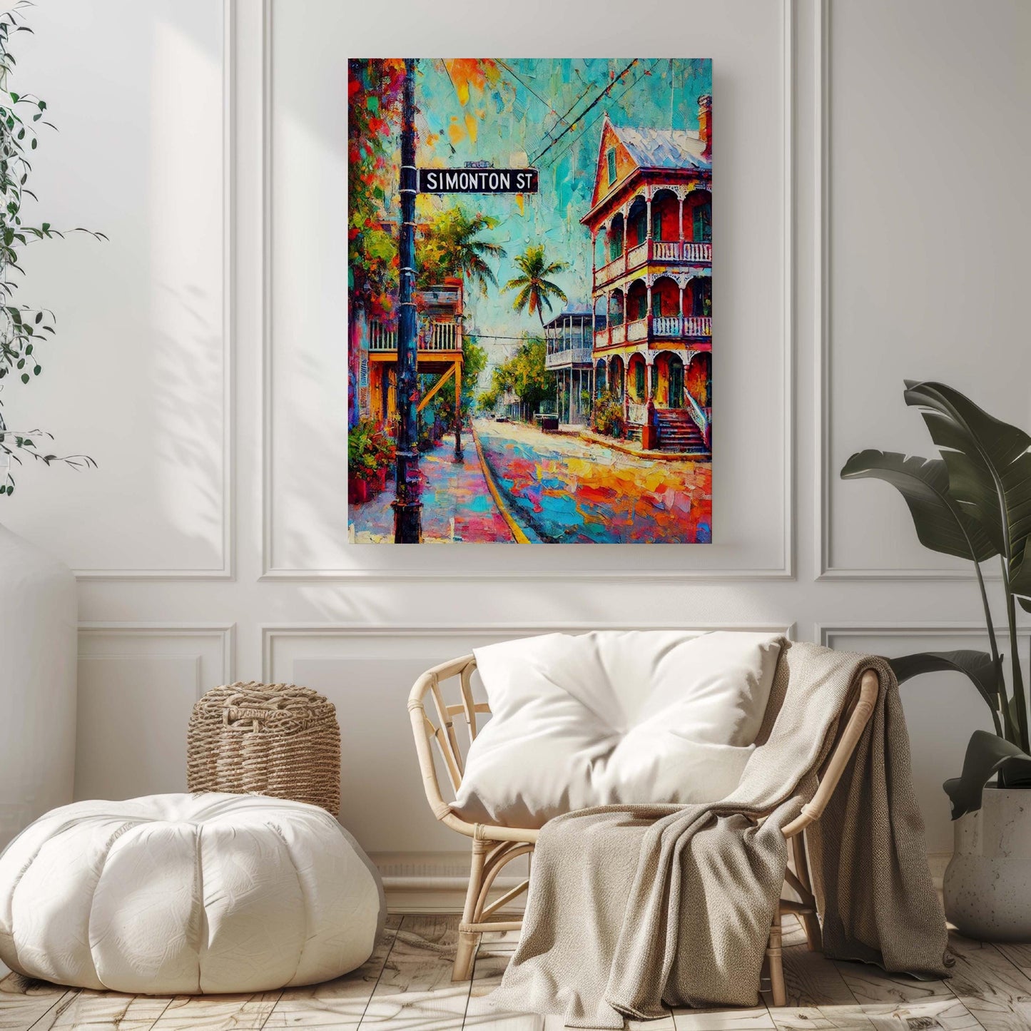 Simonton St Print Key West Wall Art, Florida Travel Poster, Coastal Home Decor, Housewarming Gift, FL Art, Beach Town Map Print