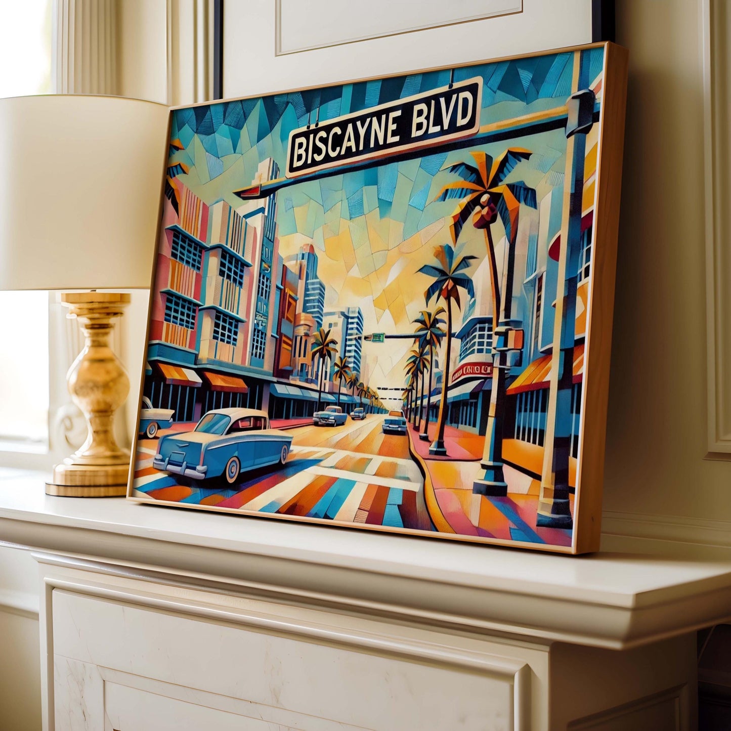 Miami Art Biscayne Blvd Wall Art, Florida Travel Print, Miami Poster, Housewarming Gift, Coastal Decor, Florida Art, Miami Beach Wall Decor