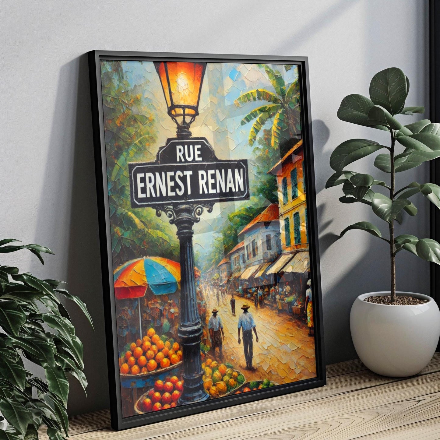 Rue Ernest Renan Wall Art, Libreville Print, Gabon Travel Poster, Coastal City Decor, Tropical Scenery, Gift for Travel Lovers, African Art