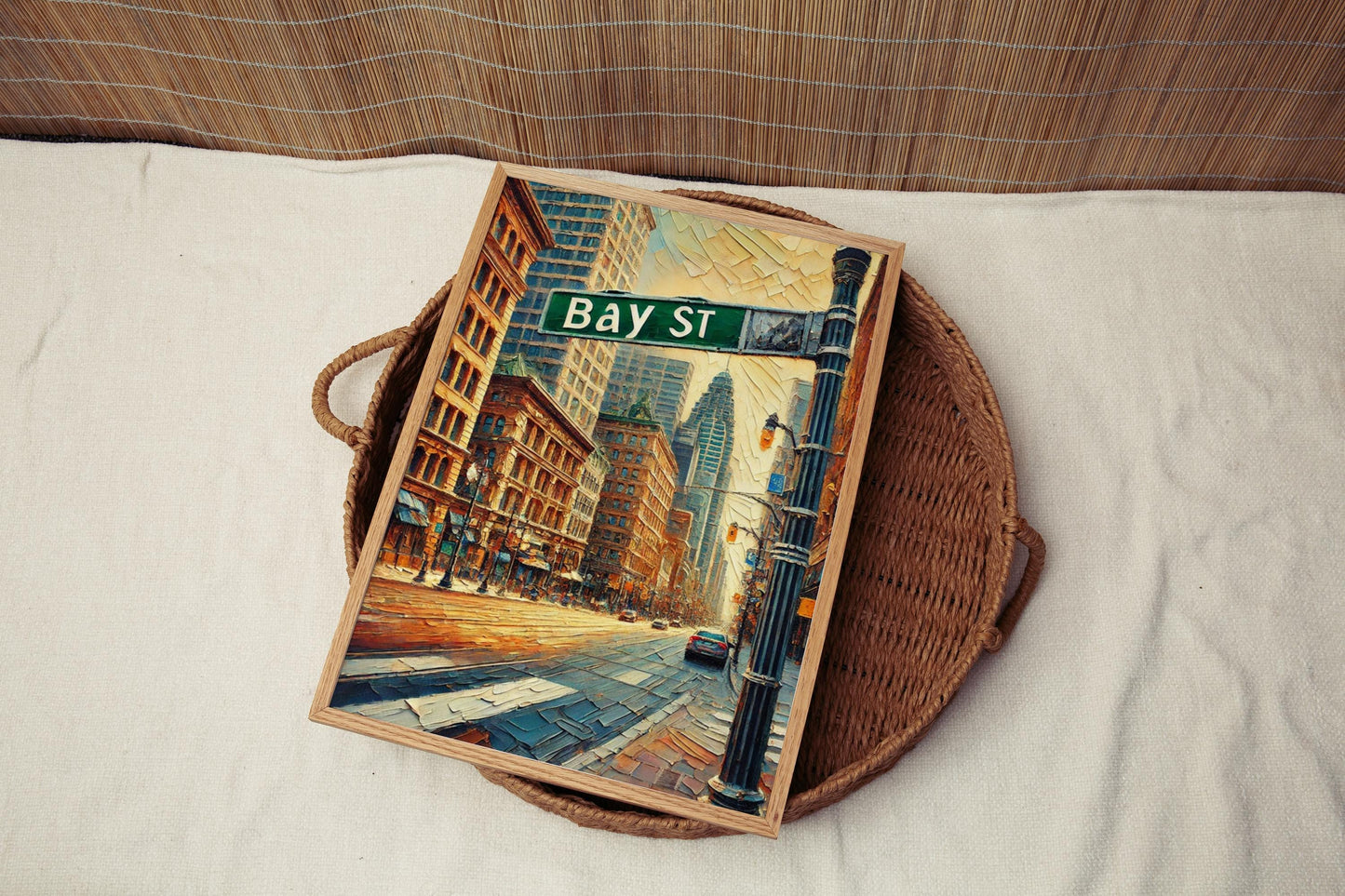 Canada Wall Art Toronto Travel Print | Modern Canada Cityscape Poster | Bay St Housewarming Decor Gift