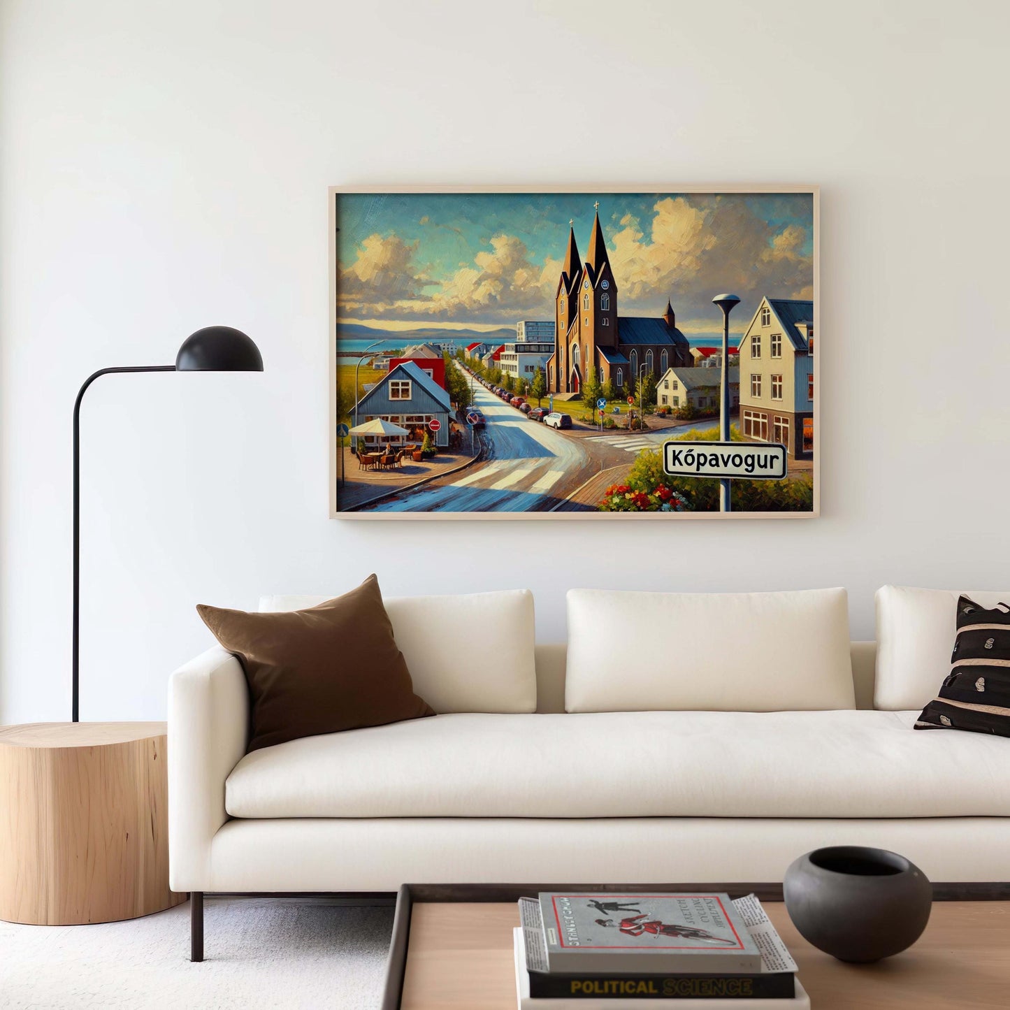Kopavogur Art Iceland Wall Print - Travel Poster & City Gift, European Home Decor, Housewarming Present, Scandinavian Style