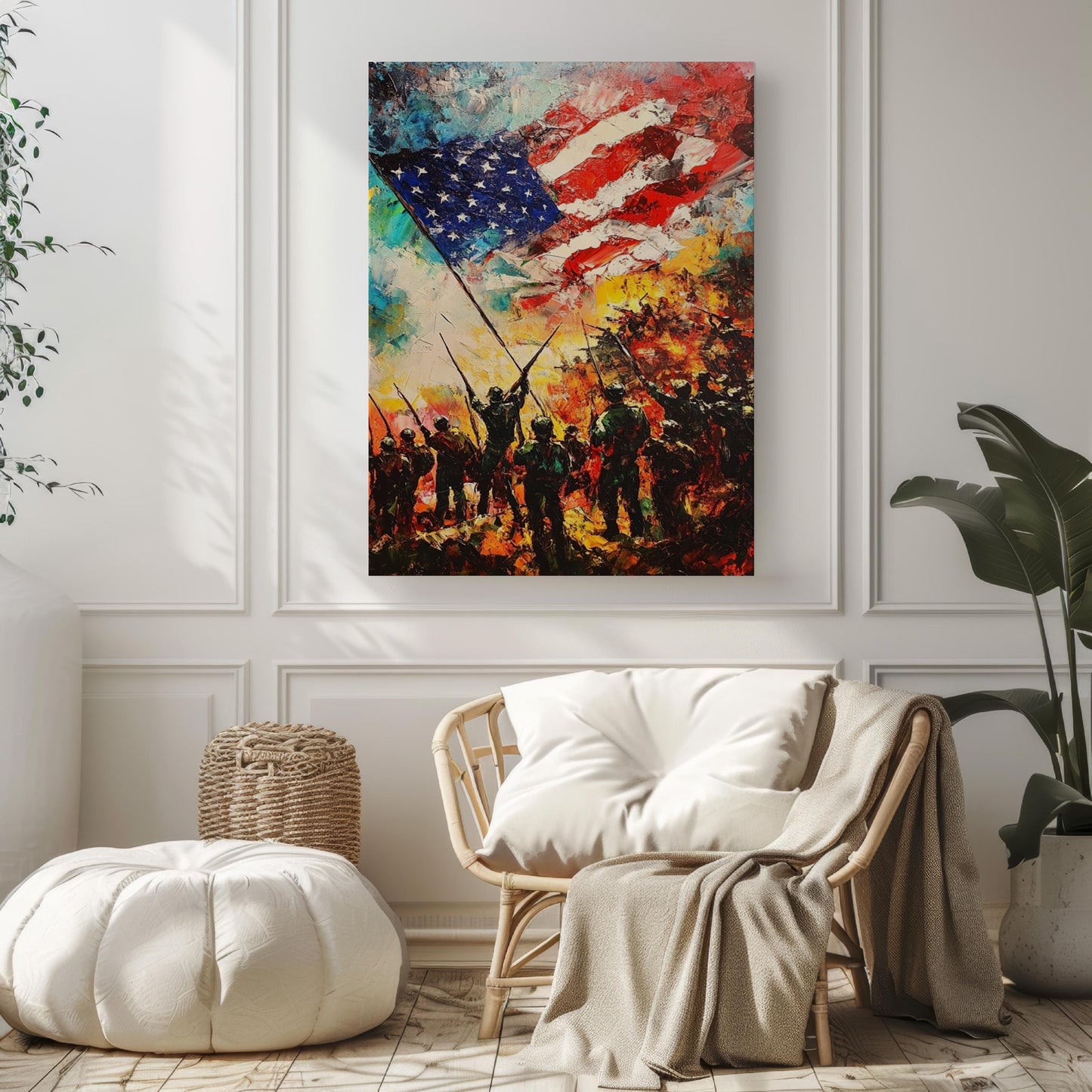 American War Art Abstract USA Wall Art Patriotic United States Independence Poster Home Decor