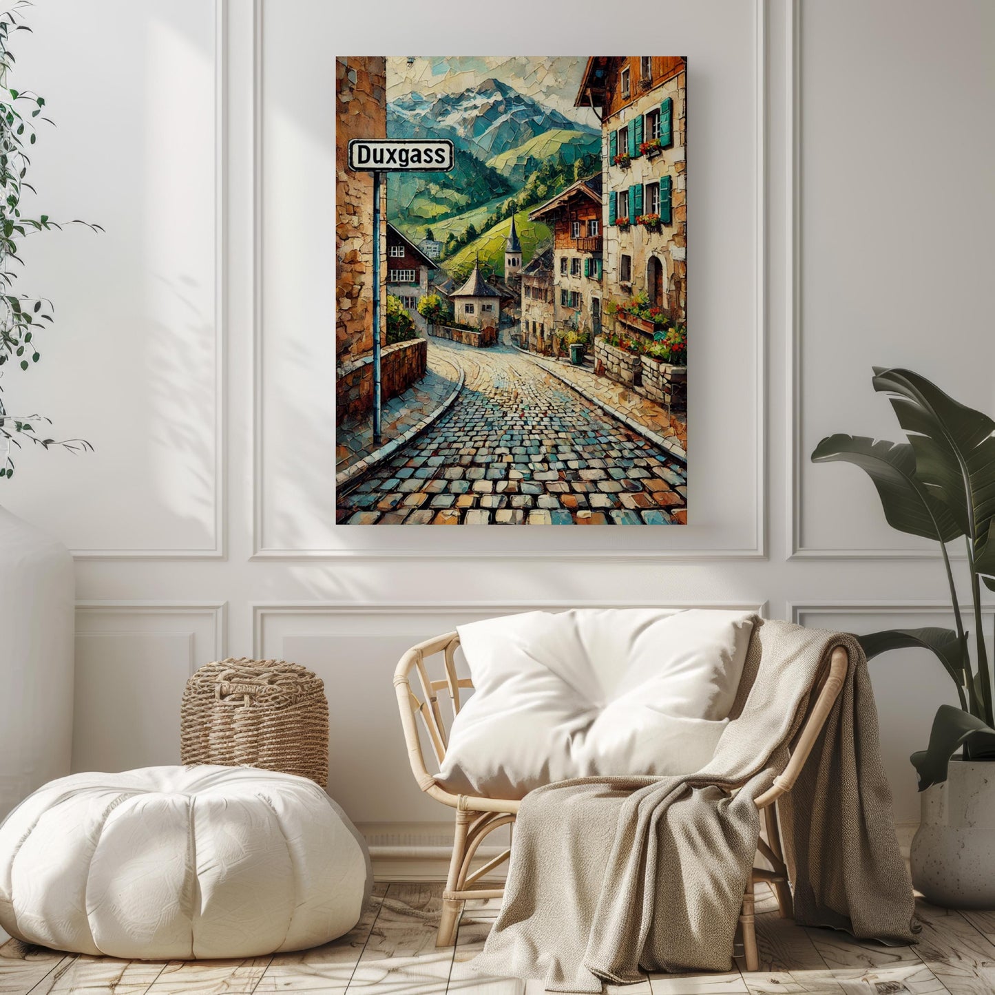 Liechtenstein Wall Art | Duxgass Vaduz Print | European Travel Souvenir | Alpine Street Scene | Home Decor, Gift, Travel Poster