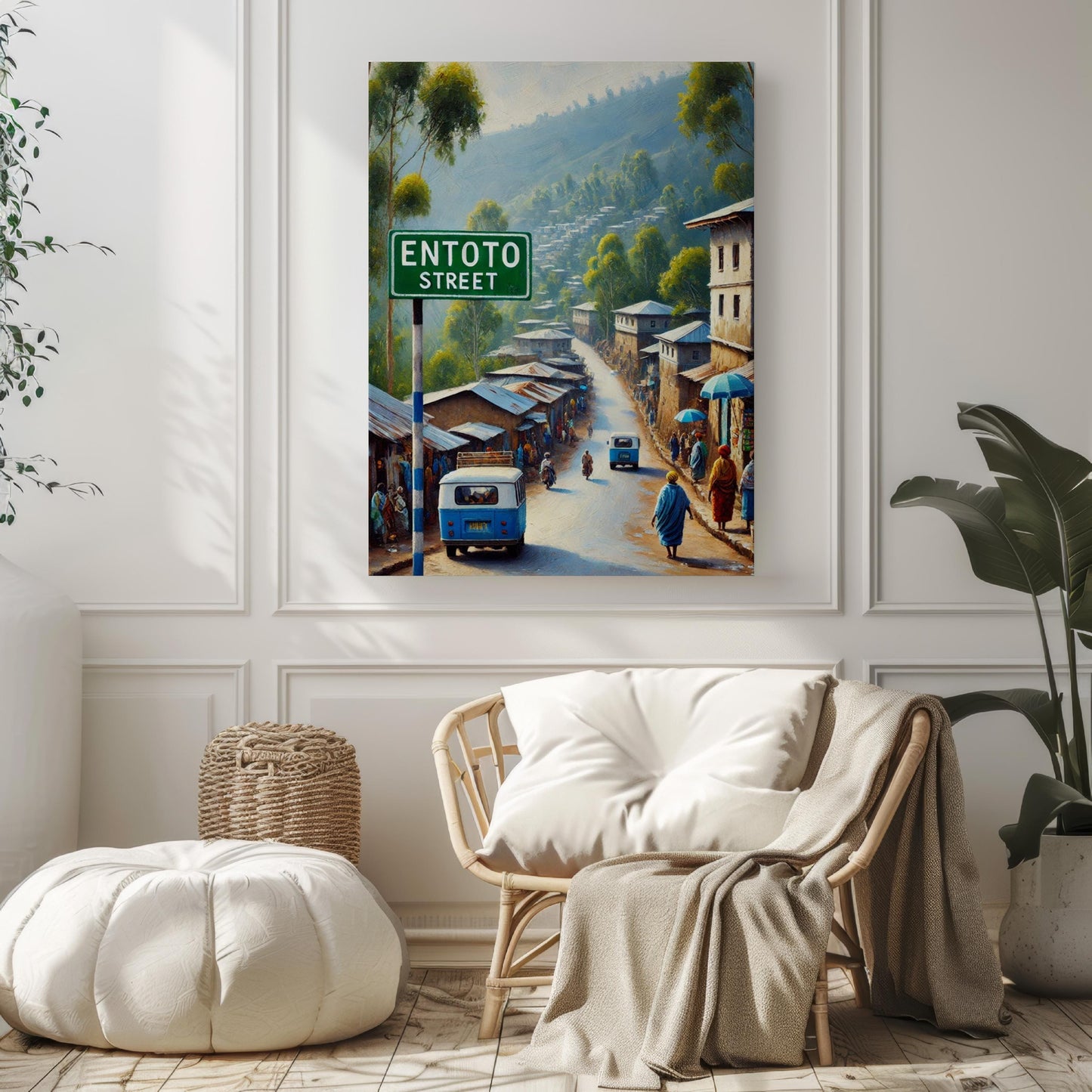 Addis Ababa Entoto Street Wall Art, Ethiopia Travel Poster, Cityscape Home Decor, Gift for Travelers, Fine Art Print on Museum-Grade Paper