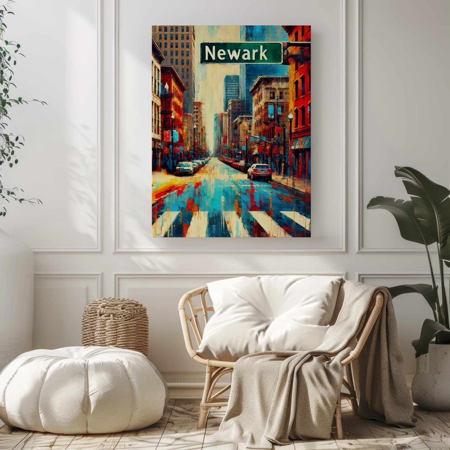 New Jersey Newark Wall Art Print - Travel Poster, USA Decor, New Jersey Gift, Housewarming & American Art Home Decor
