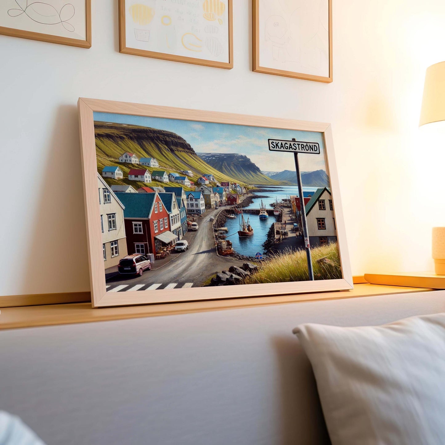 Skagastrond Art Iceland Wall Decor, Skagastrond Print Travel Poster, Iceland City Gift, Housewarming Gift, Nordic Scenery Artwork