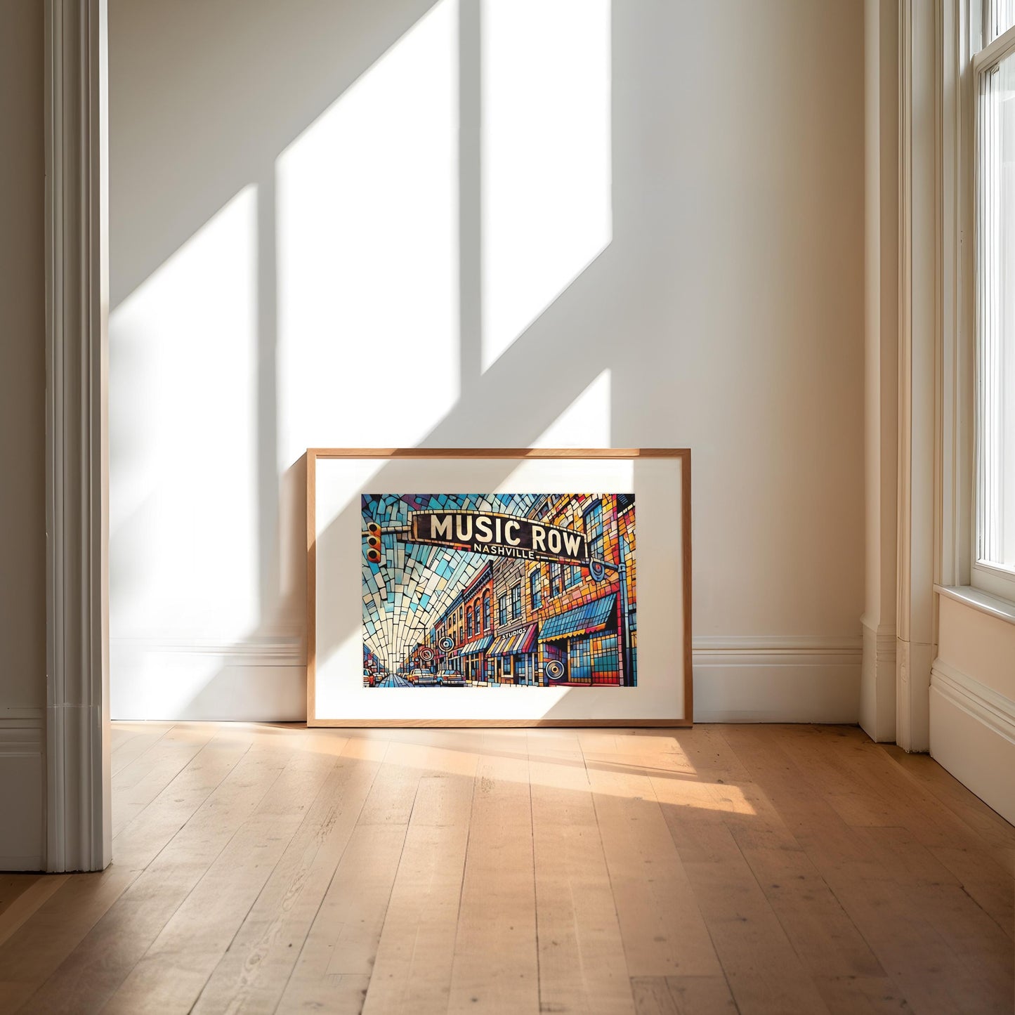 Music Row Wall Art, Nashville Cubism Print, Tennessee Cubism Art, Street Gift, Travel Print, Travel Poster, Housewarming Gift