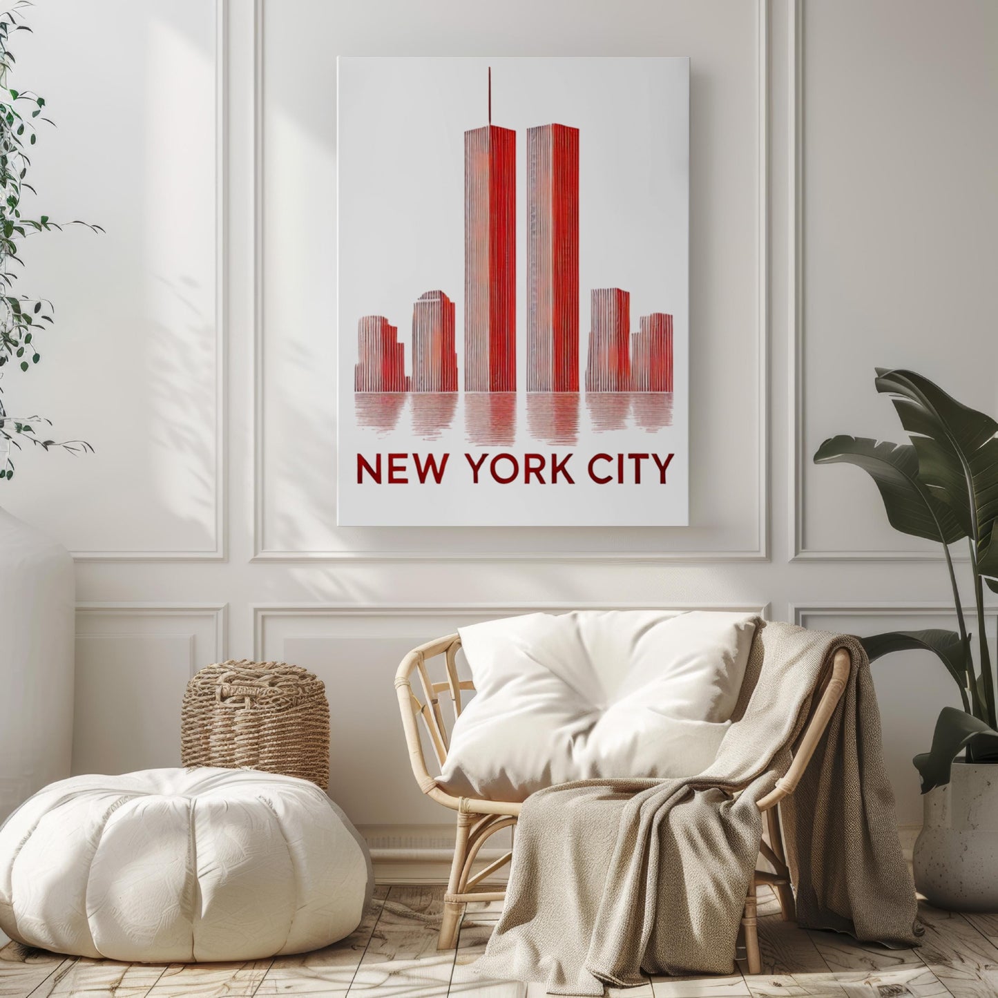 Twin Towers Wall Art Print - NYC Home Decor, New York Gift, Travel Poster, College Dorm Room Artwork, Housewarming Present