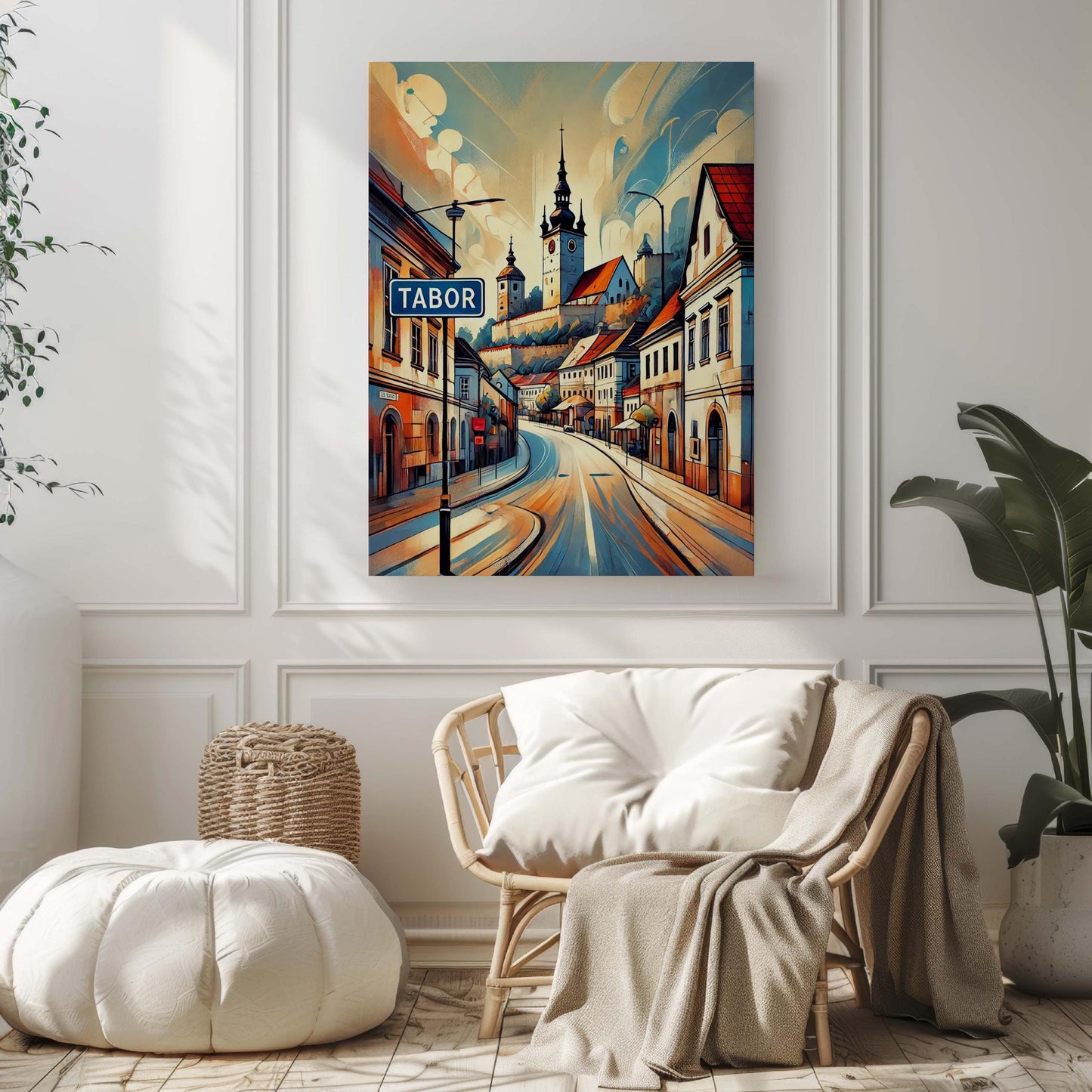 Tabor Art Travel Print - Czech Republic City Wall Art, Europe Poster, Housewarming Gift, Tabor Map Illustration, Modern Home Decor