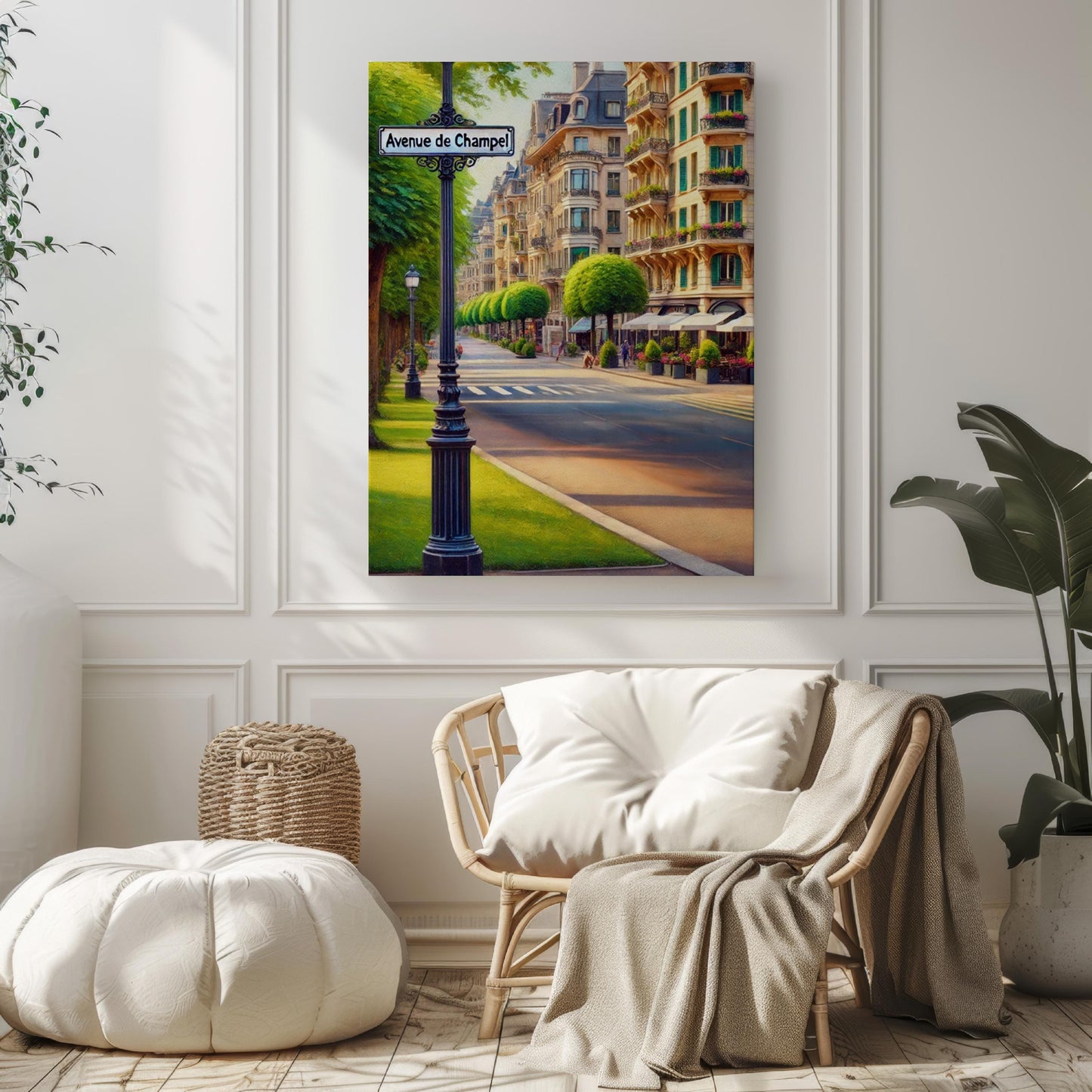 Avenue de Champel Wall Art Print - Geneva Travel Poster, Switzerland Gift, Housewarming Decor, Elegant Cityscape Illustration