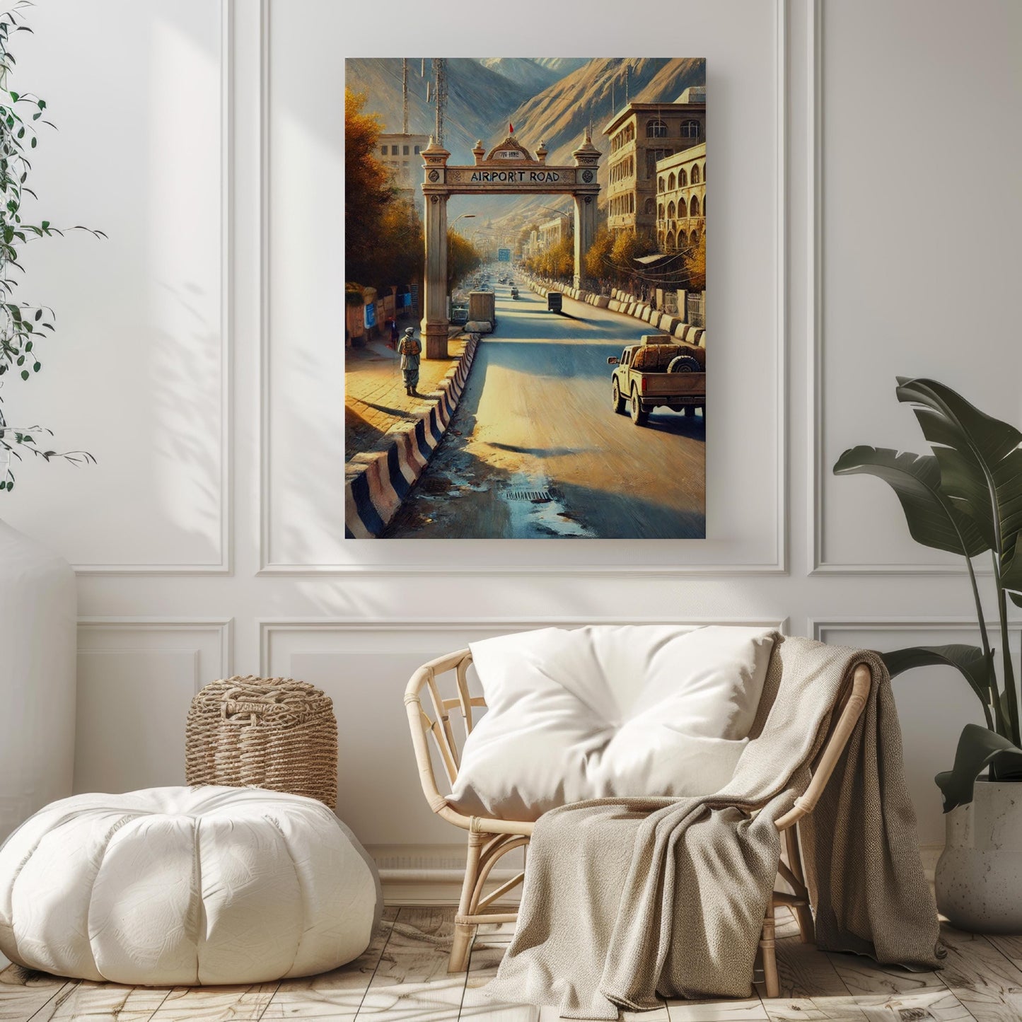 Airport Rd Kabul Wall Art Print - Afghanistan Travel Poster, Souvenir Decor, Housewarming Gift, Travel Print,Unique Afghan Cityscape Artwork