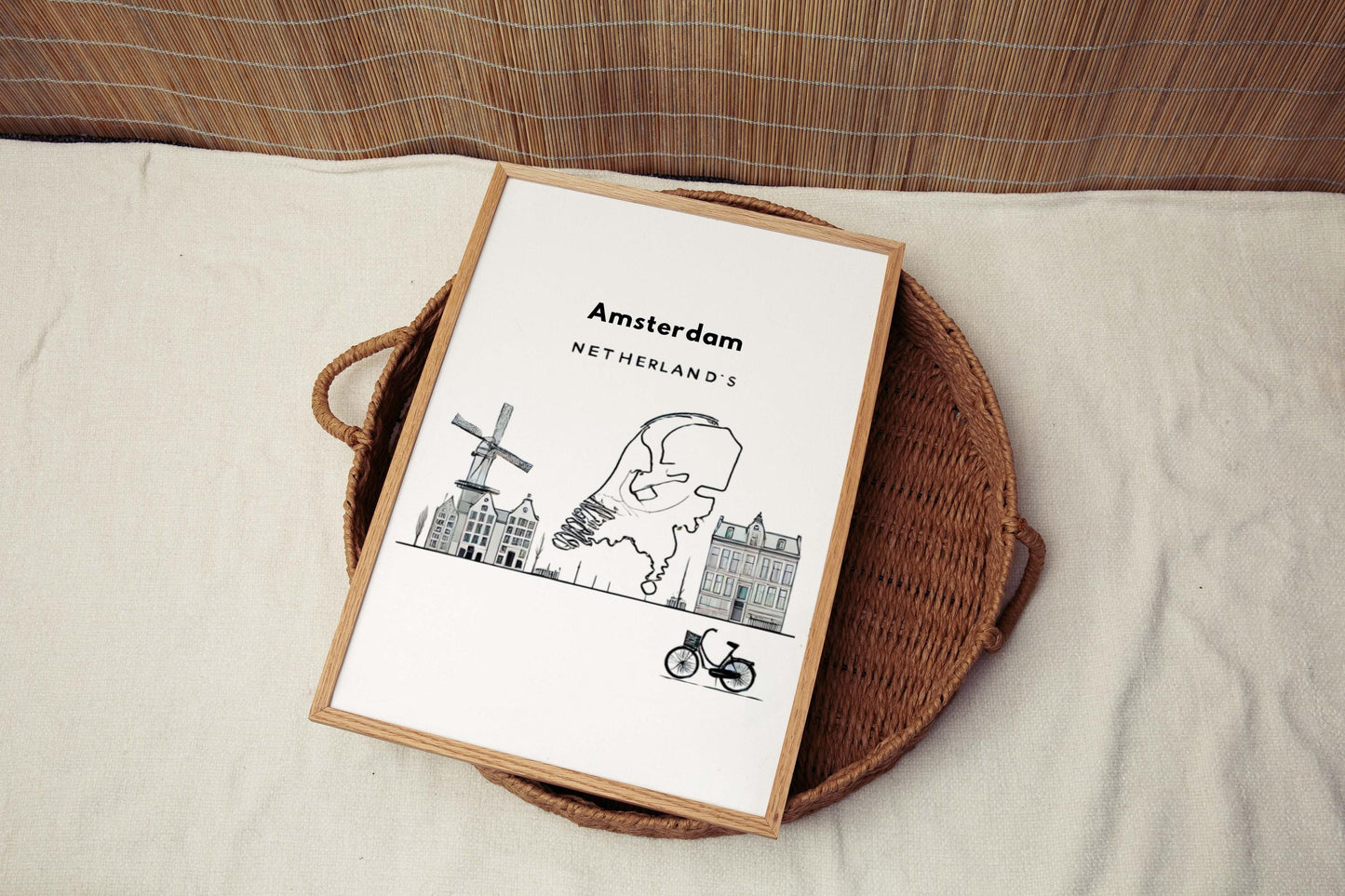Amsterdam Print: Travel Wall Art & Home Decor, Netherland Gift, College Room Decor, Housewarming Present, Stylish Modern Poster