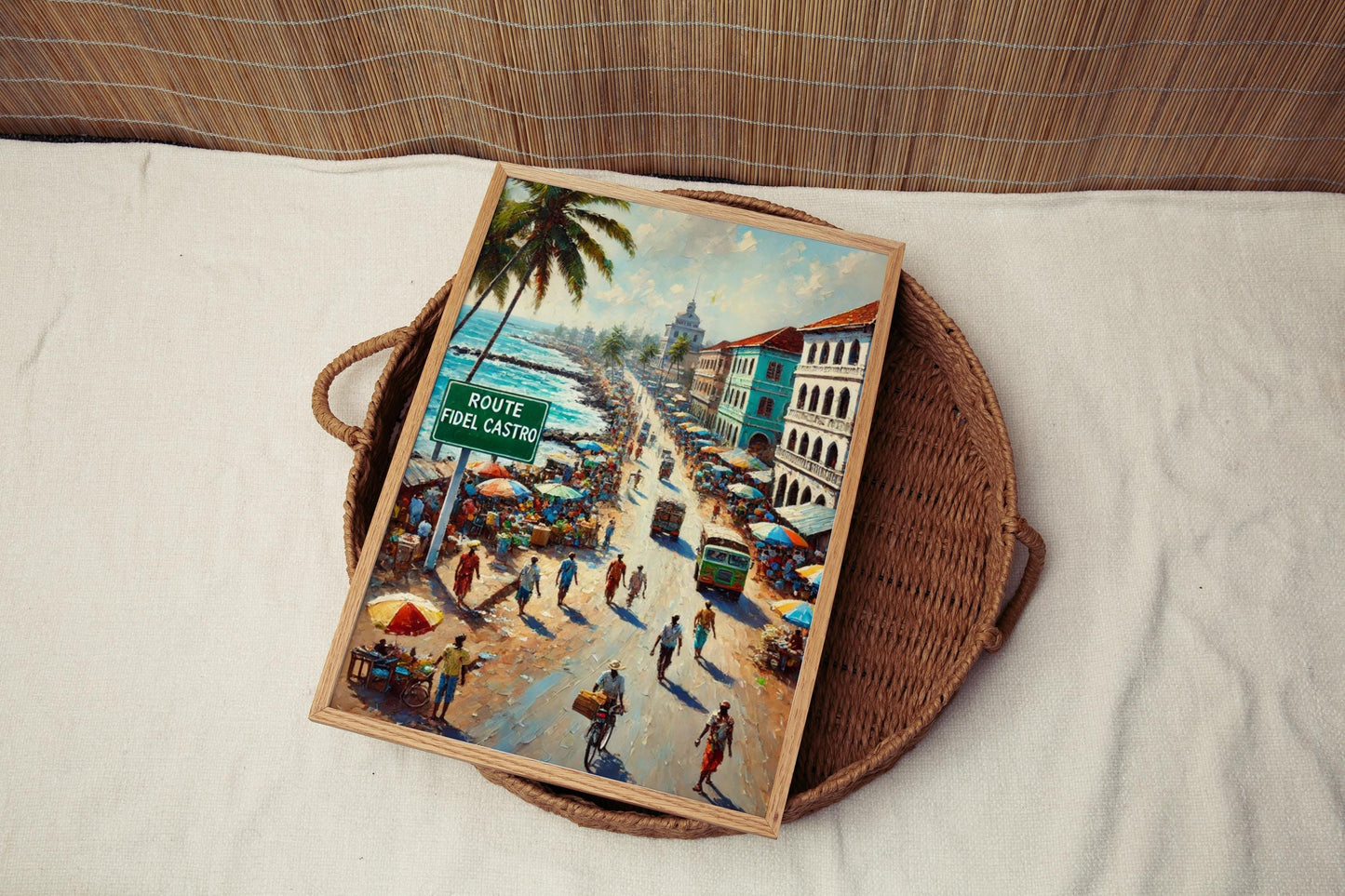 Fidel Castro Wall Art, Havana Street Scene Print, Cuba Travel Poster, Vibrant Cuba Artwork, Home Decor, Gift for Travelers, Cuban Souvenir