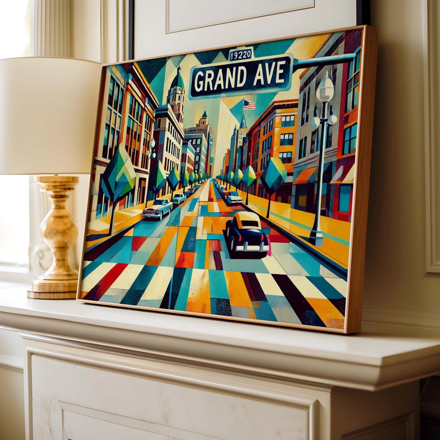 Des Moines Art Grand Avenue Wall Art Print - Iowa Travel Poster & Housewarming Gift, Des Moines Gift, Iowa Home Decor