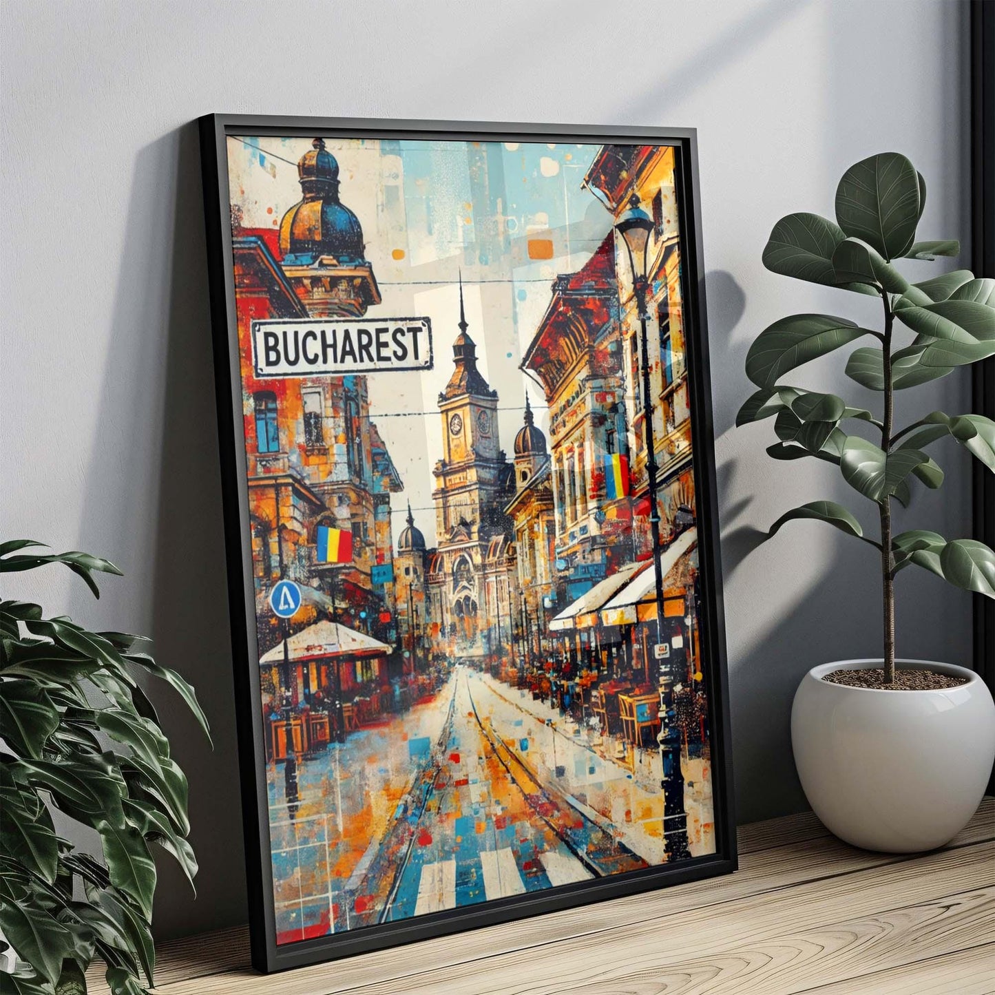 Bucharest Art Print - Romania Travel Poster, European Wall Decor, Housewarming Gift, Modern Bucharest Wall Art, Romania Artwork
