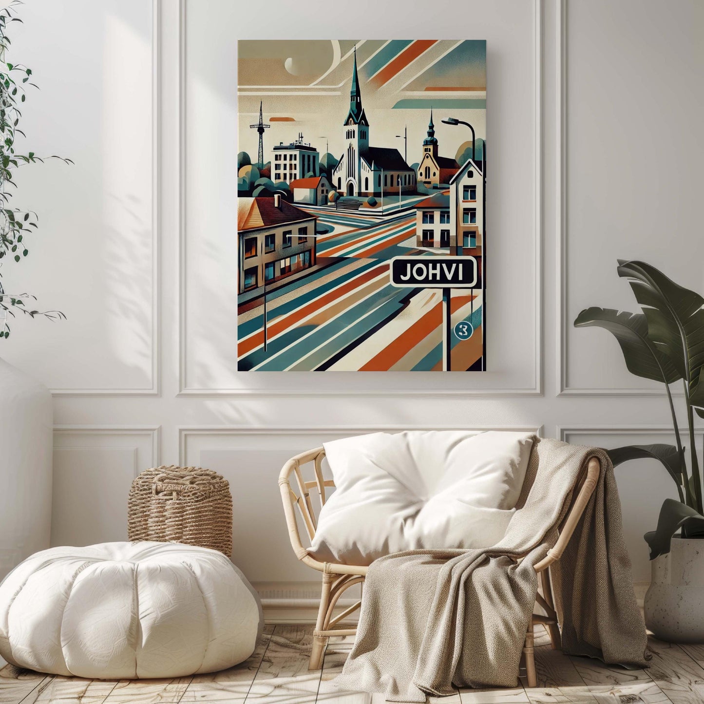 Johvi Art Wall Print – Estonia Travel Poster, Scandinavian City Map, Johvi Home Decor, Housewarming Gift, Modern European Artwork