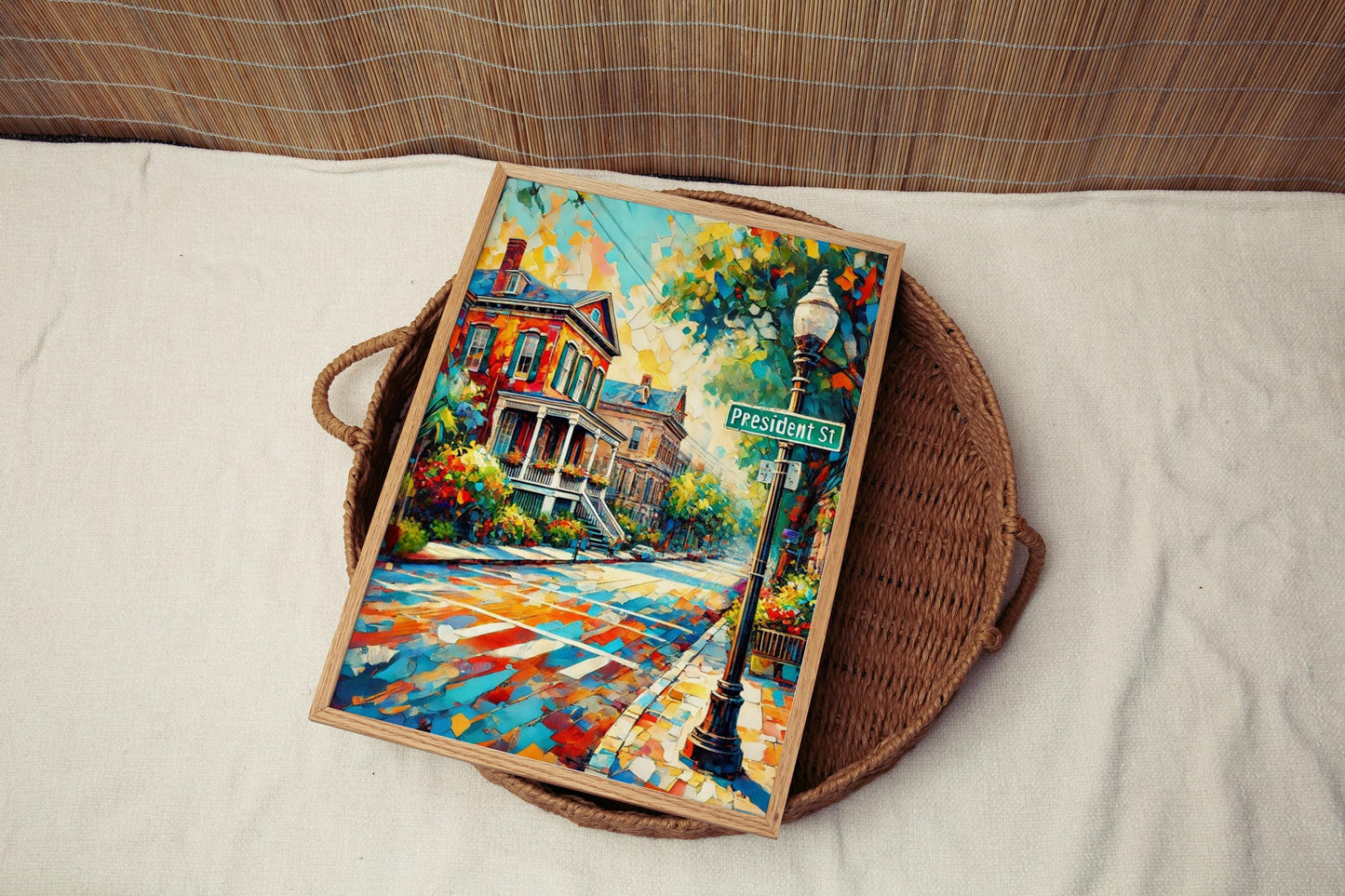 Charleston Wall Art: President St Print, Charleston Gift, South Carolina Travel Poster, Historic Street Map Home Decor