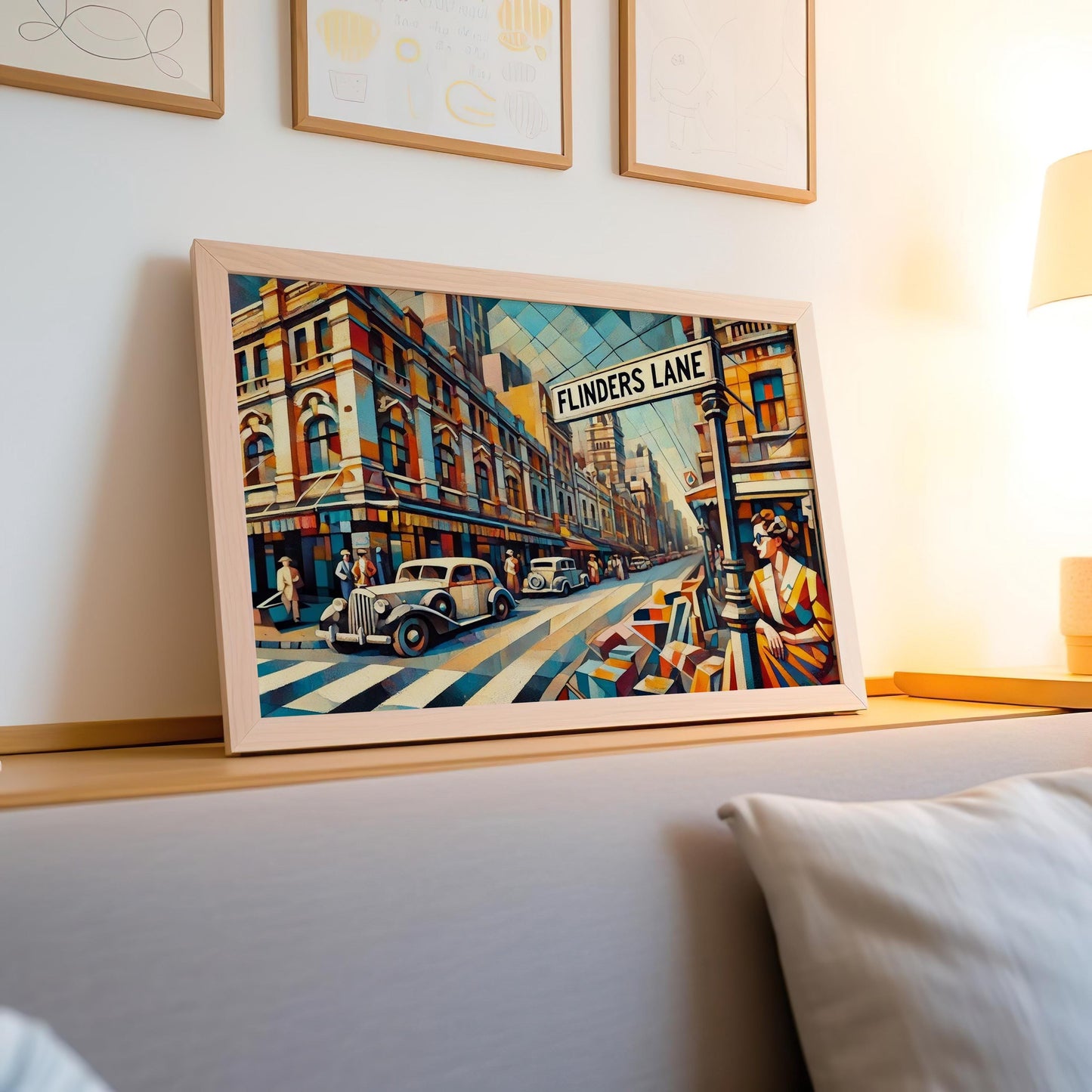 Flinders Lane Wall Art Print - Melbourne Travel Poster, Australia Souvenir Gift, Housewarming Decor, Flinders Ln Cityscape Artwork