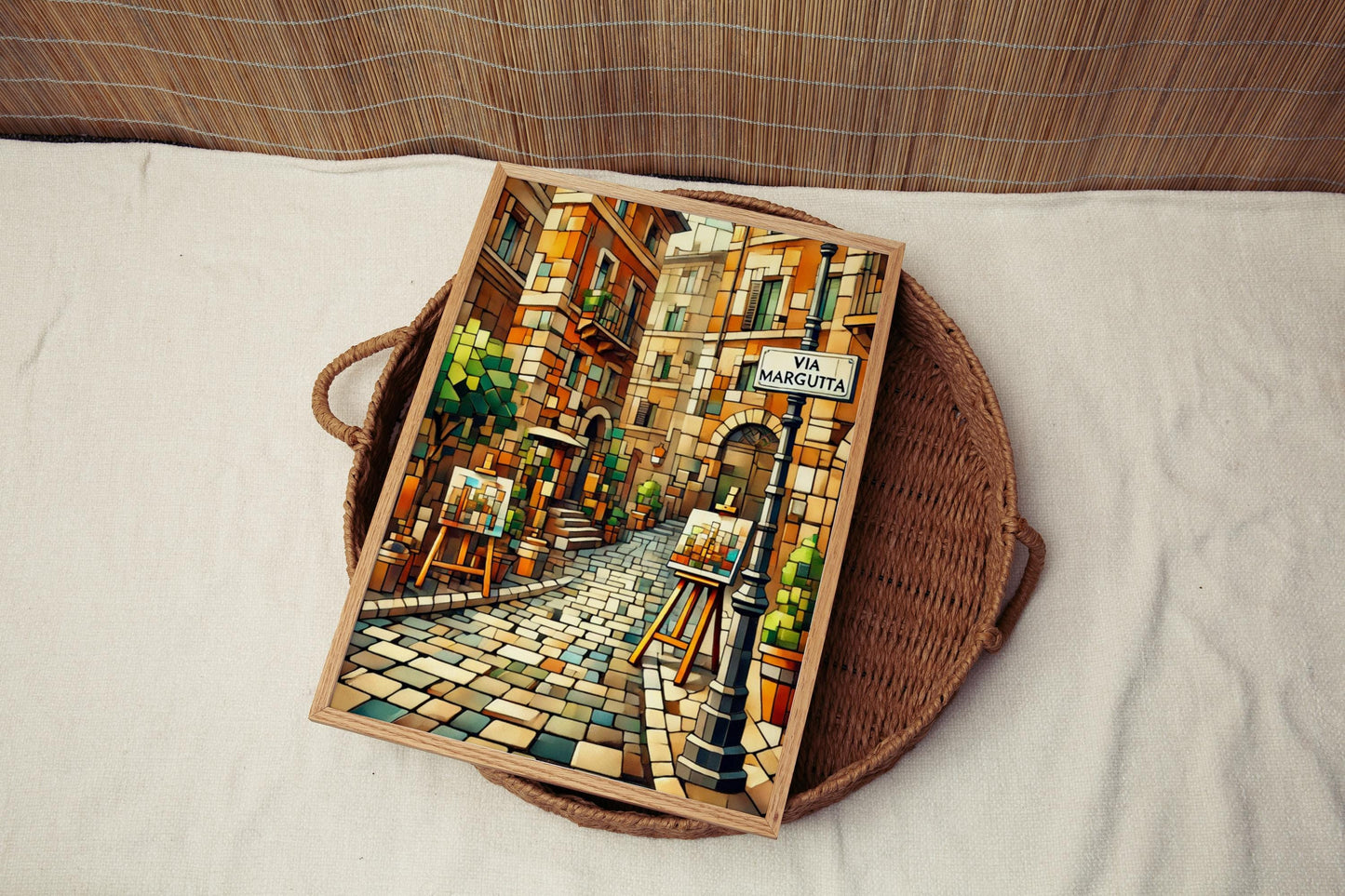 Via Margutta Wall Art Rome Print Italy Art Travel Poster City Gift Souvenir Personalized Gift, Cinematic Street Scene in Fine Art Paper